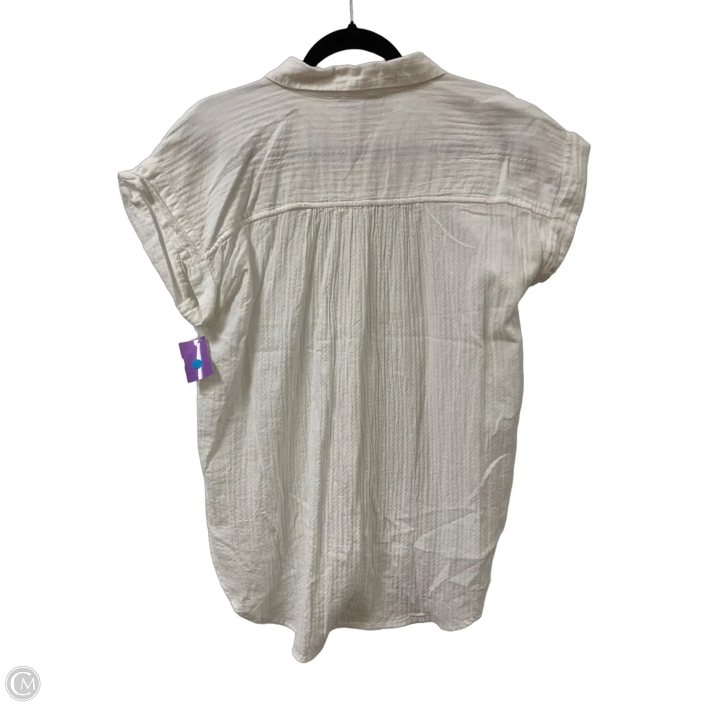 Blouse Short Sleeve By Loft In White, Size: M