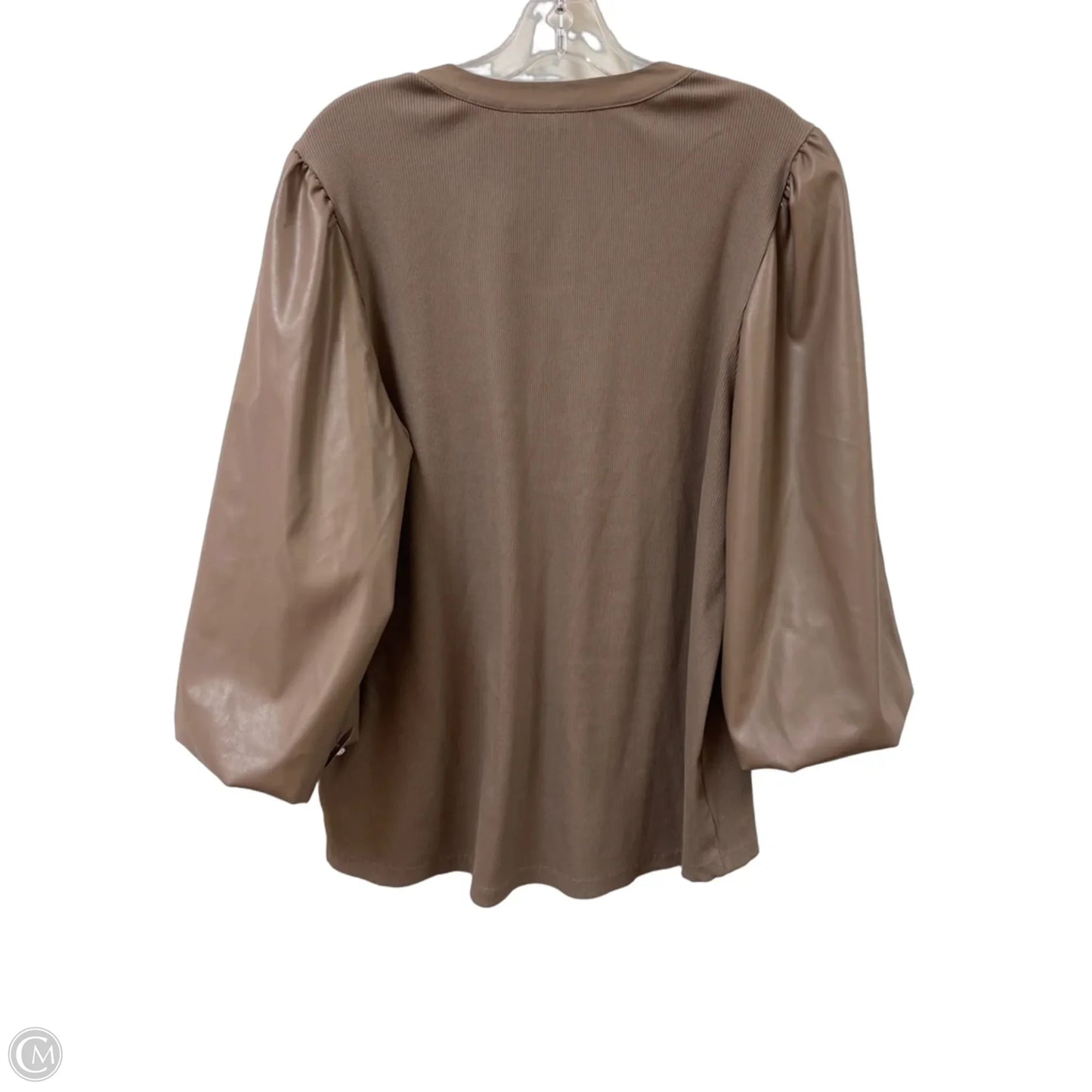 Top Long Sleeve By Chicos In Brown, Size: Xl
