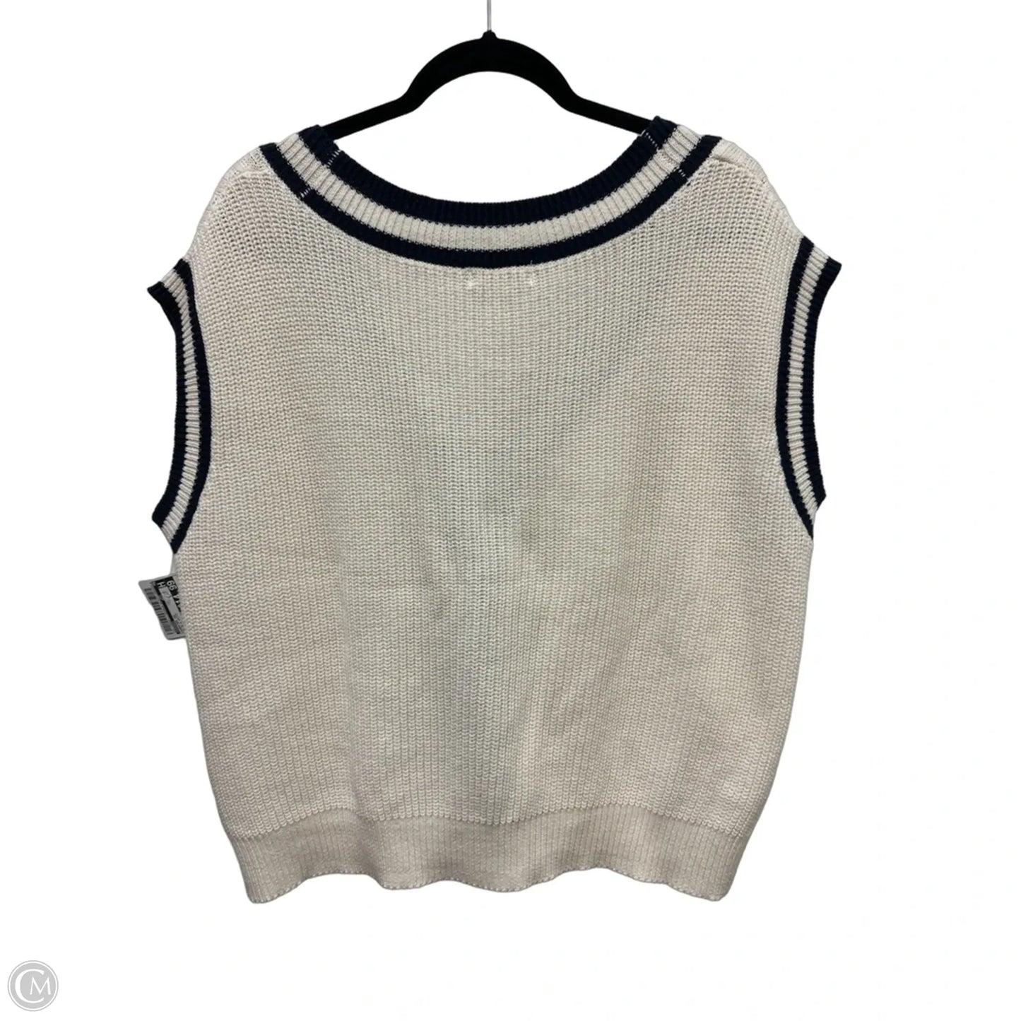 Sweater Short Sleeve By Vigoss In Blue & White, Size: L
