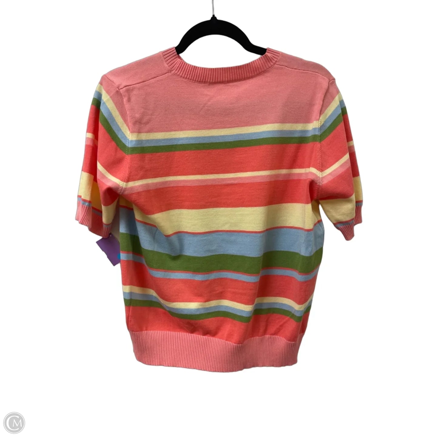 Sweater Short Sleeve By Clothes Mentor In Striped Pattern, Size: L