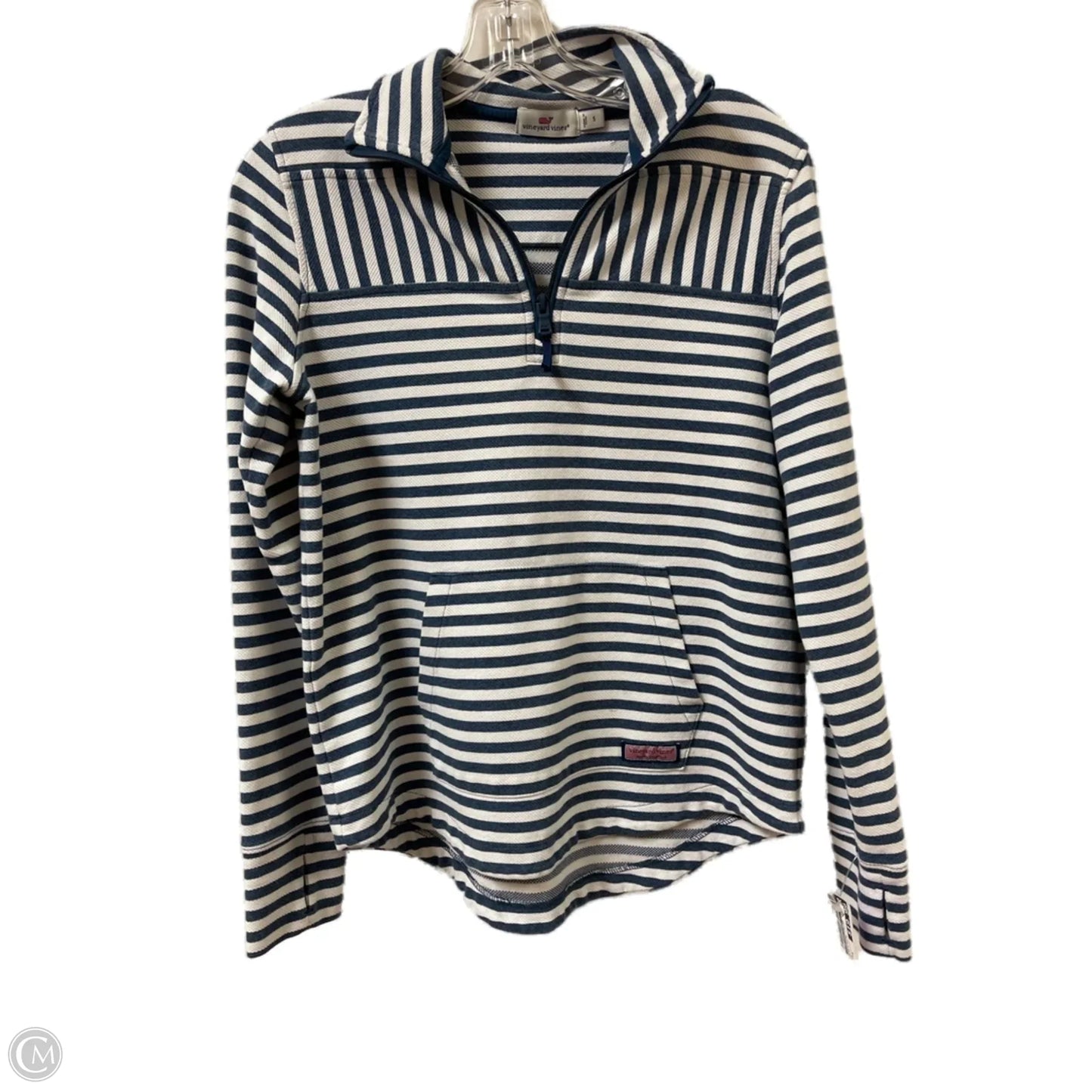 Sweatshirt Collar By Vineyard Vines In Blue & White, Size: S