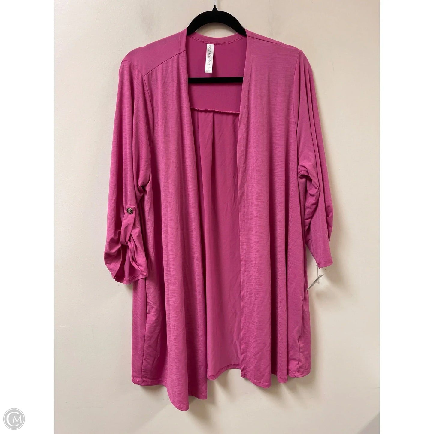 Sweater Cardigan By Clothes Mentor In Pink, Size: 2x