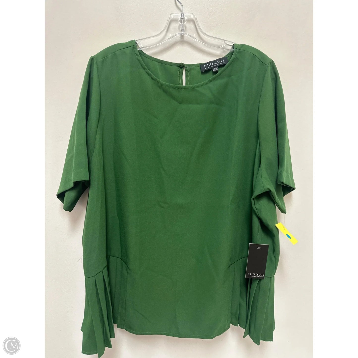 Top Short Sleeve By Eloquii In Green, Size: 1x