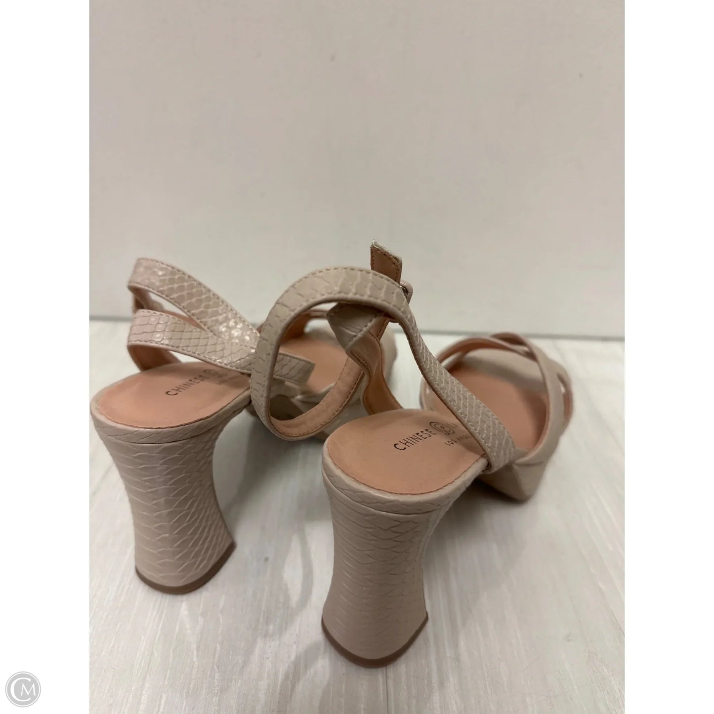 Sandals Heels Block By Chinese Laundry In Cream, Size: 9