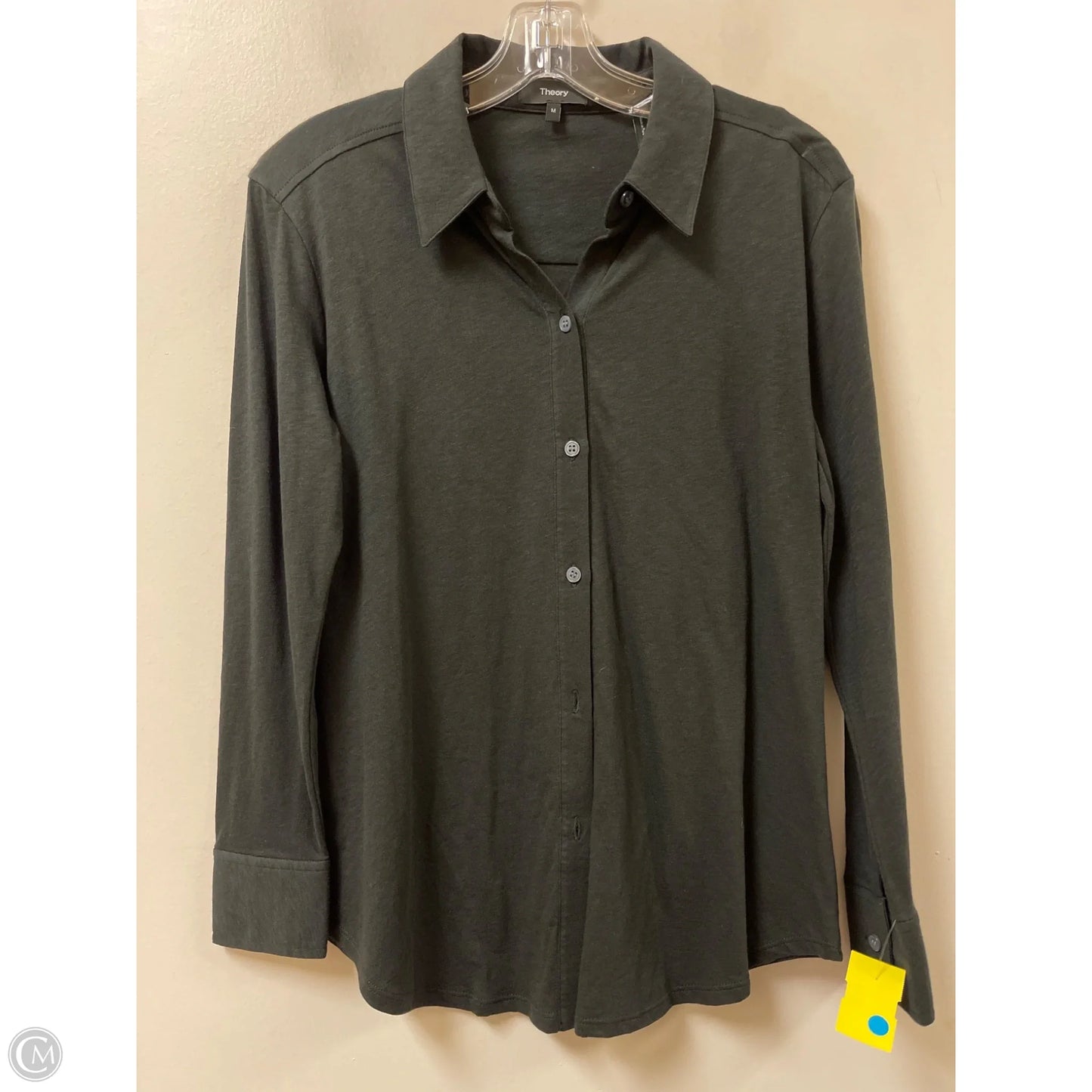 Blouse Long Sleeve By Theory In Black, Size: M