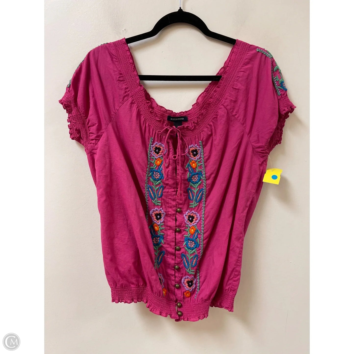 Top Short Sleeve By Boston Proper In Pink, Size: M