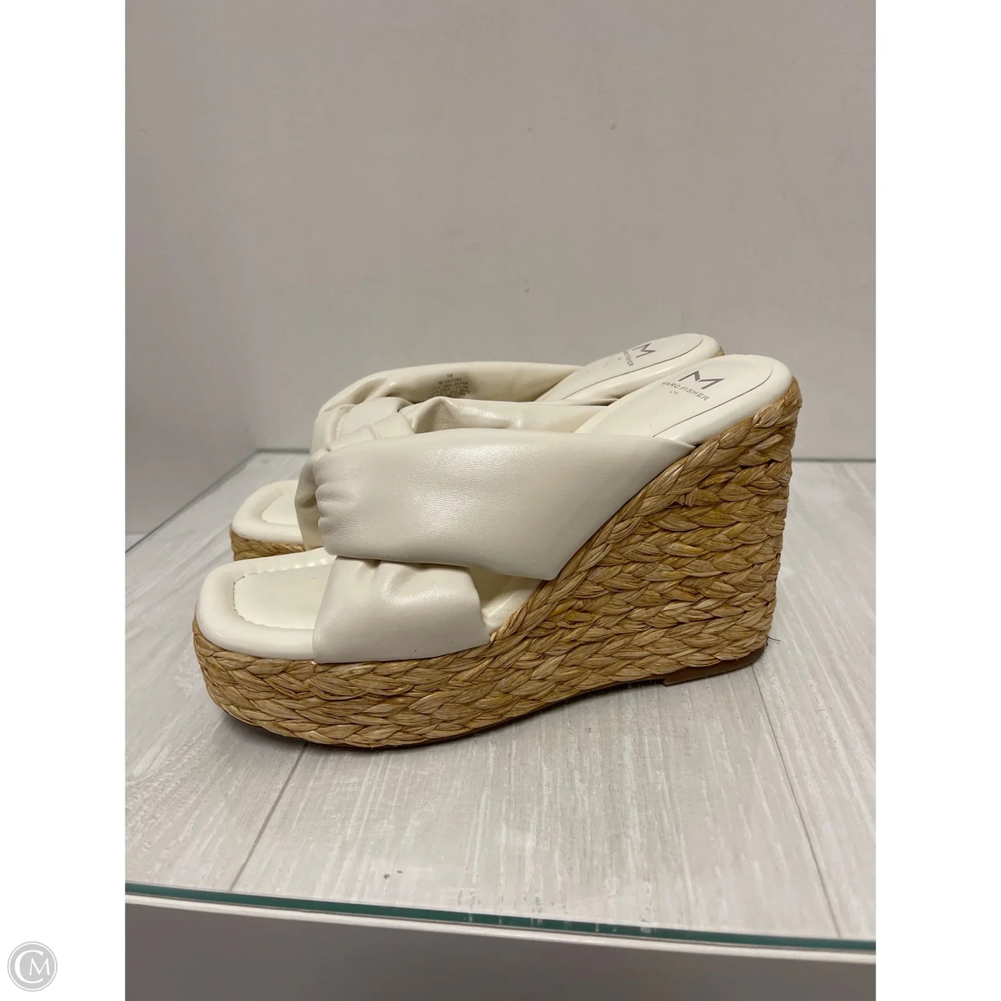 Sandals Heels Wedge By Marc Fisher In White, Size: 8