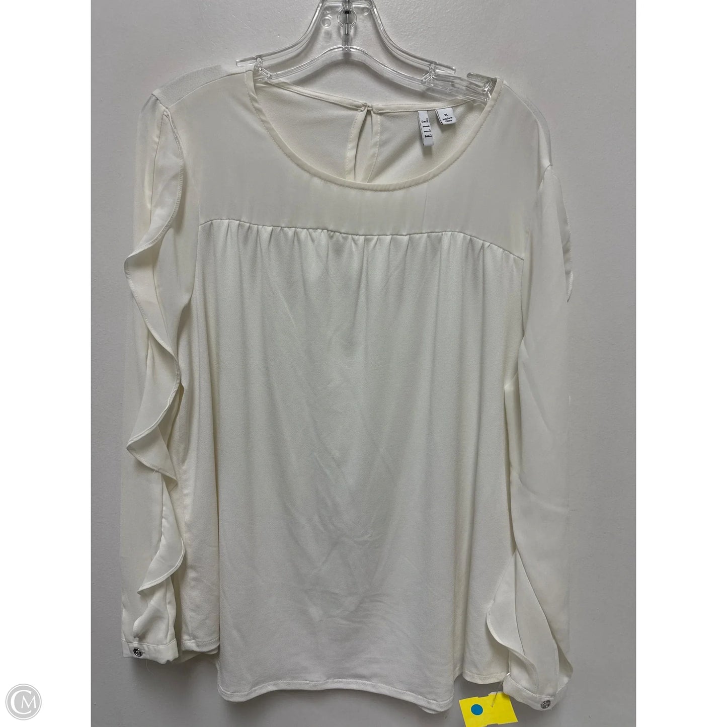 Top Long Sleeve By Elle In White, Size: Xl