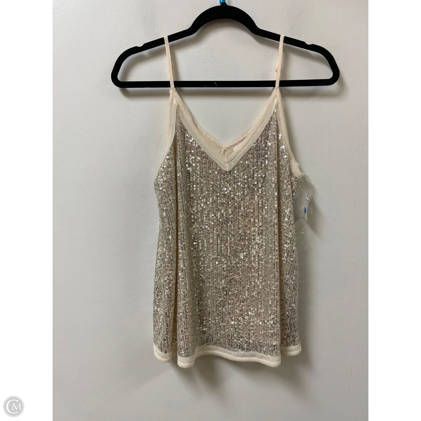 Top Sleeveless By Entro In Silver, Size: S