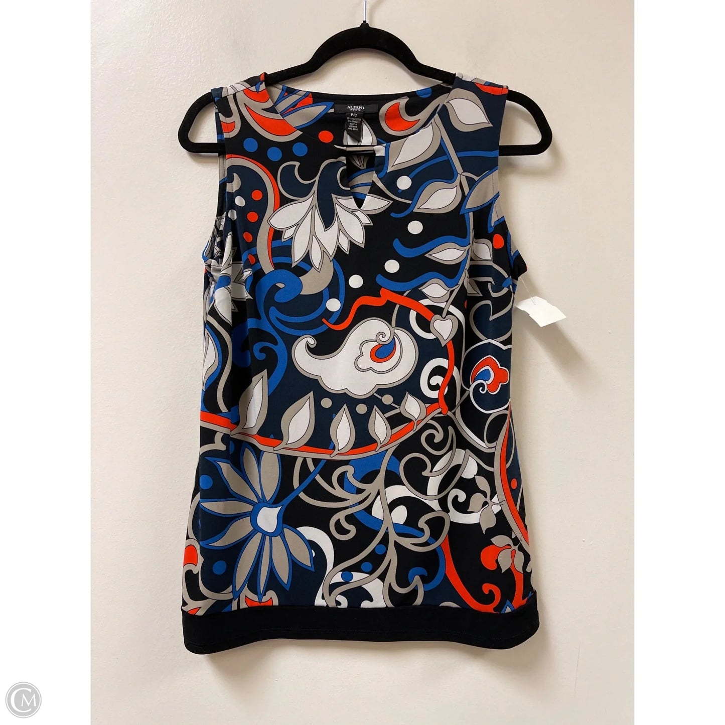 Top Sleeveless By Alfani In Blue & Orange, Size: Sp