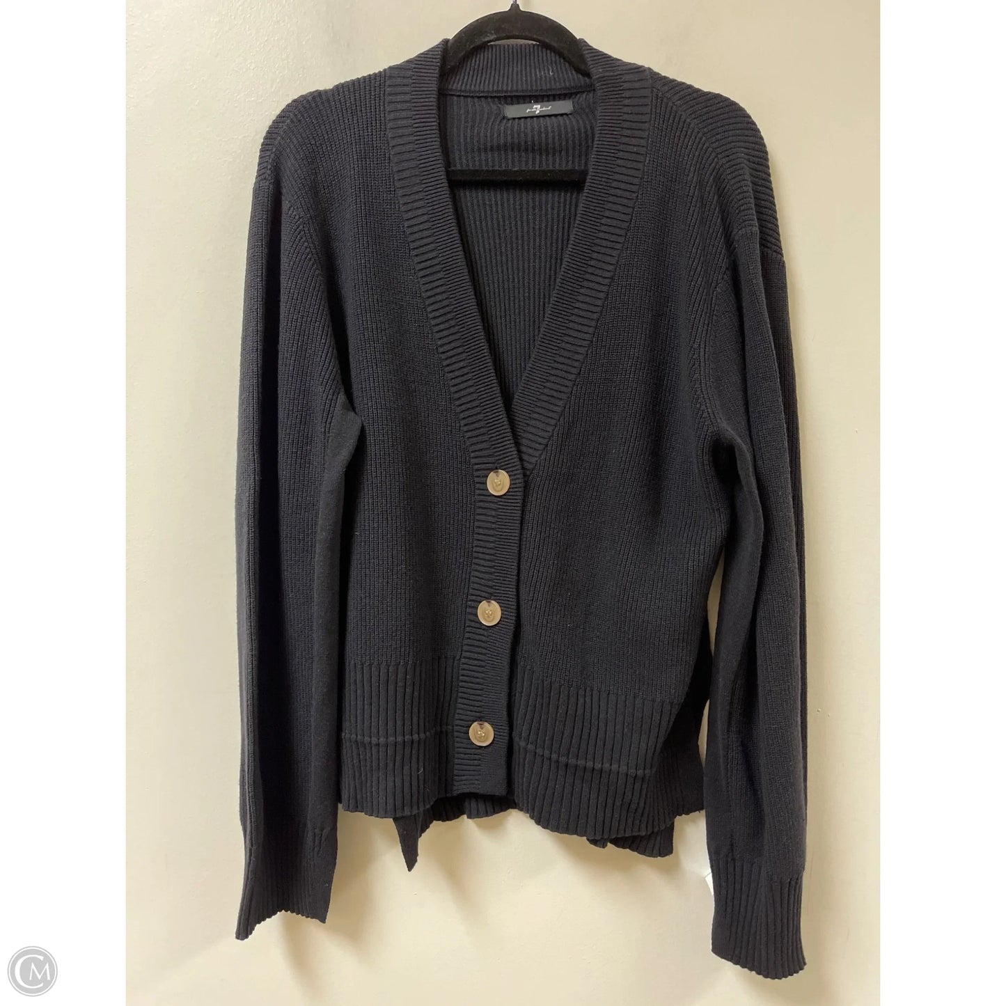 Sweater Cardigan By 7 For All Mankind In Black, Size: L