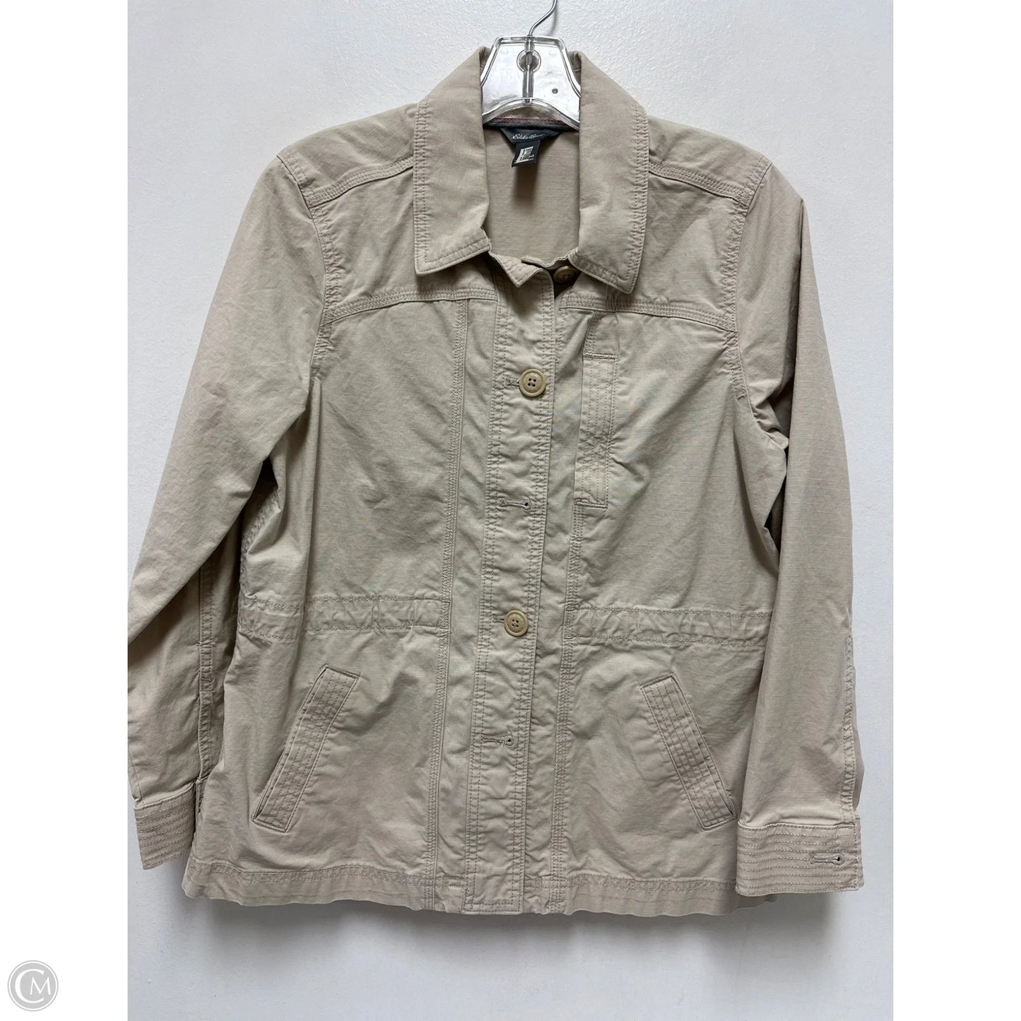 Jacket Utility By Eddie Bauer In Cream, Size: M