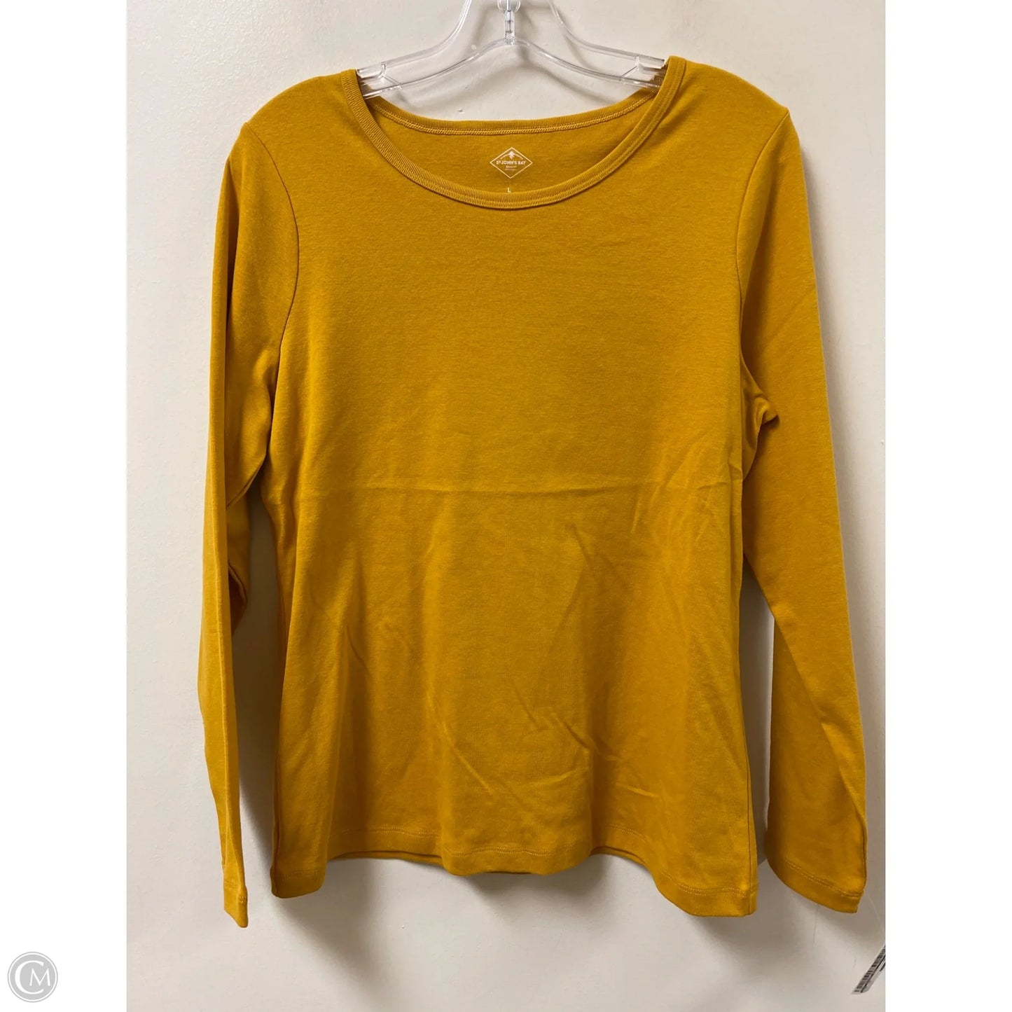 Top Long Sleeve By St Johns Bay In Yellow, Size: L