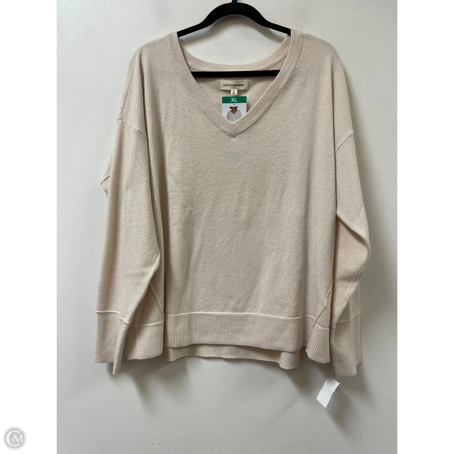 Sweater By Lucky Brand In Cream, Size: Xl