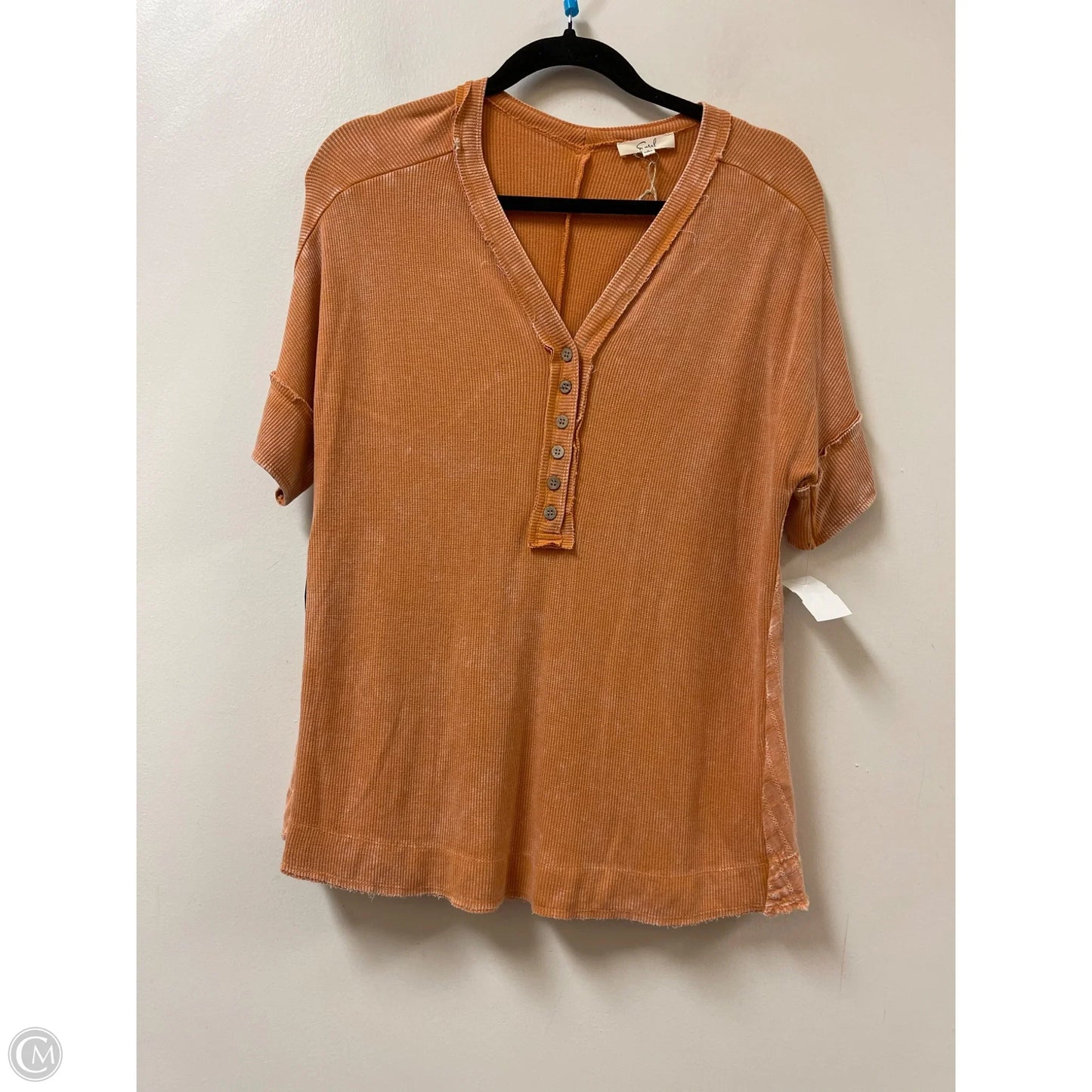 Top Short Sleeve By Easel In Orange, Size: S
