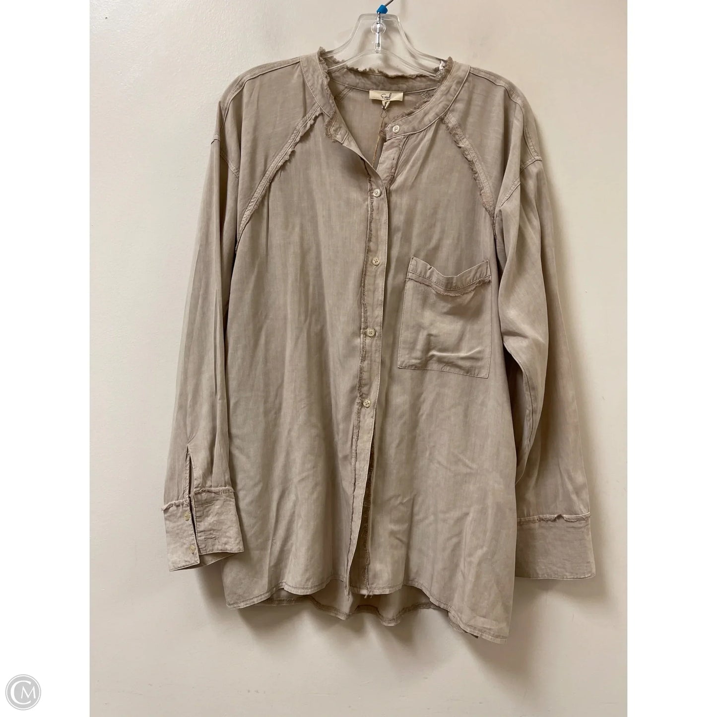 Blouse Long Sleeve By Easel In Brown, Size: S