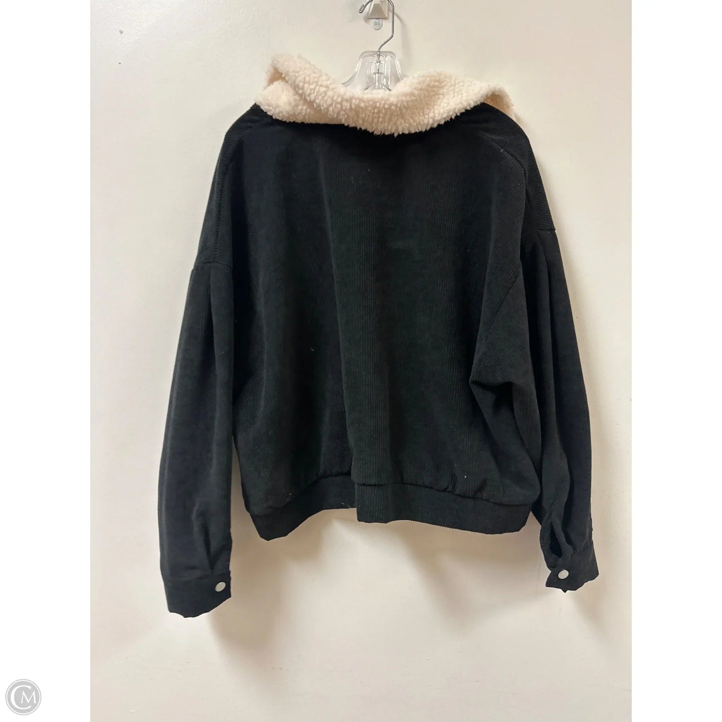 Jacket Faux Fur & Sherpa By Shein In Black & White, Size: 2x