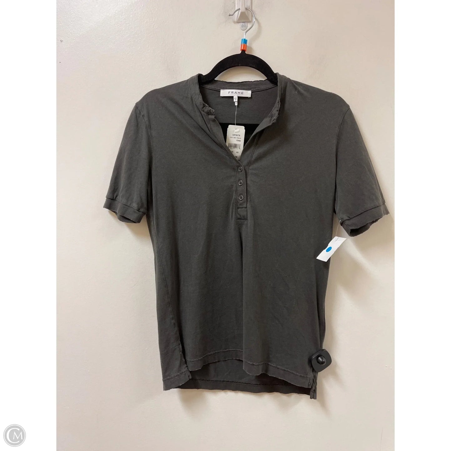 Top Short Sleeve By Frame In Grey, Size: Xs