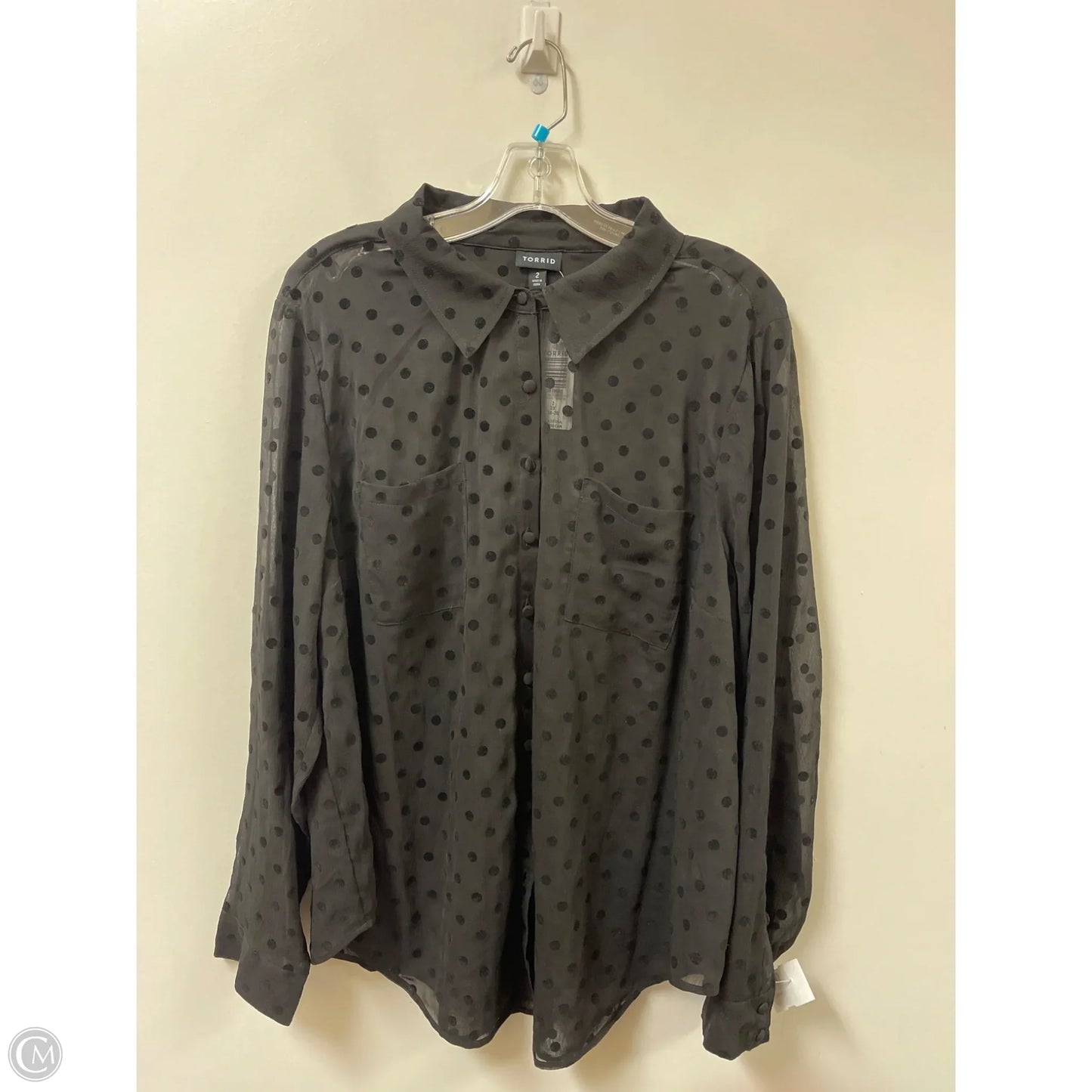 Blouse Long Sleeve By Torrid In Black, Size: 2x