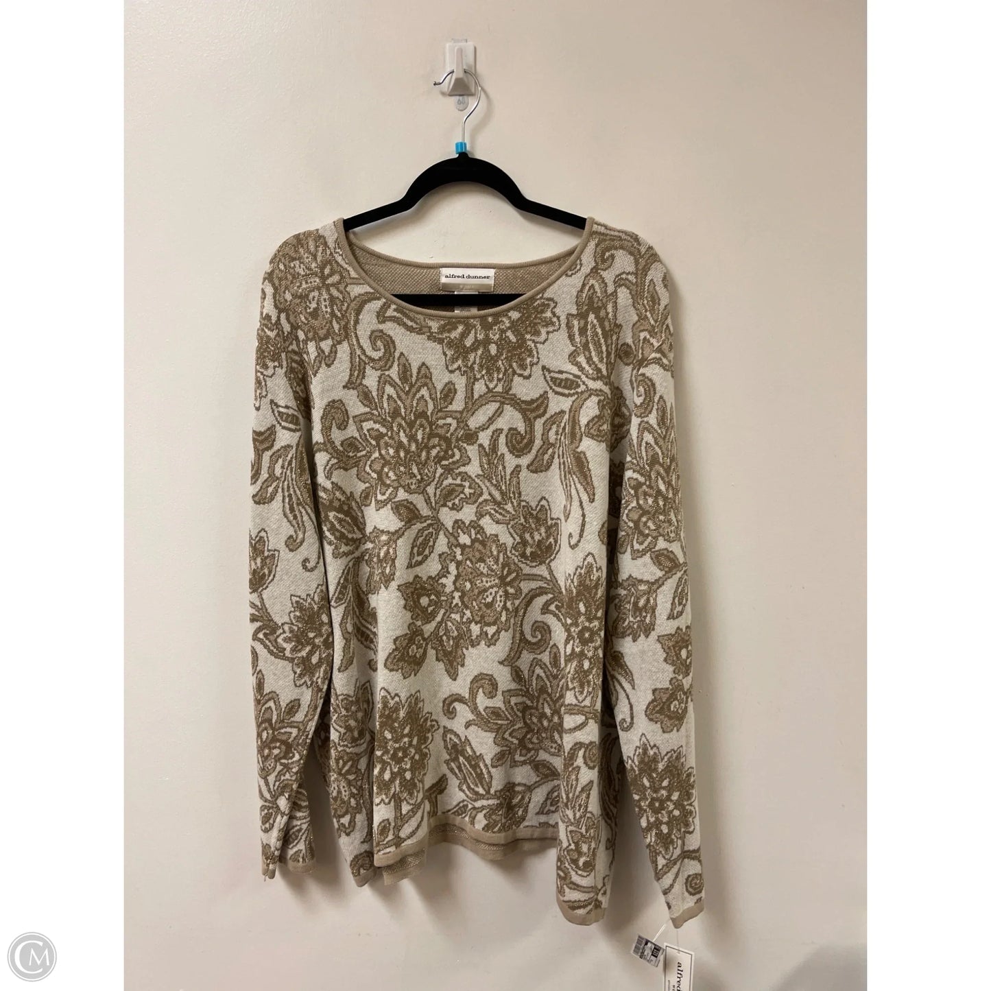 Sweater By Alfred Dunner In Cream & White, Size: 2x