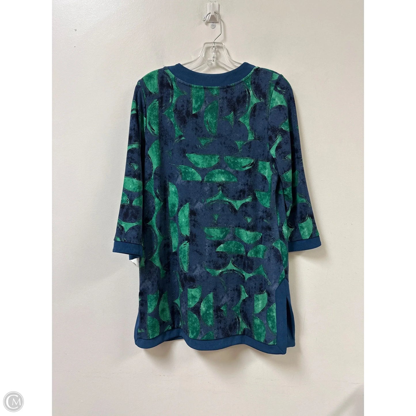 Top Long Sleeve By Chicos In Blue & Green, Size: M