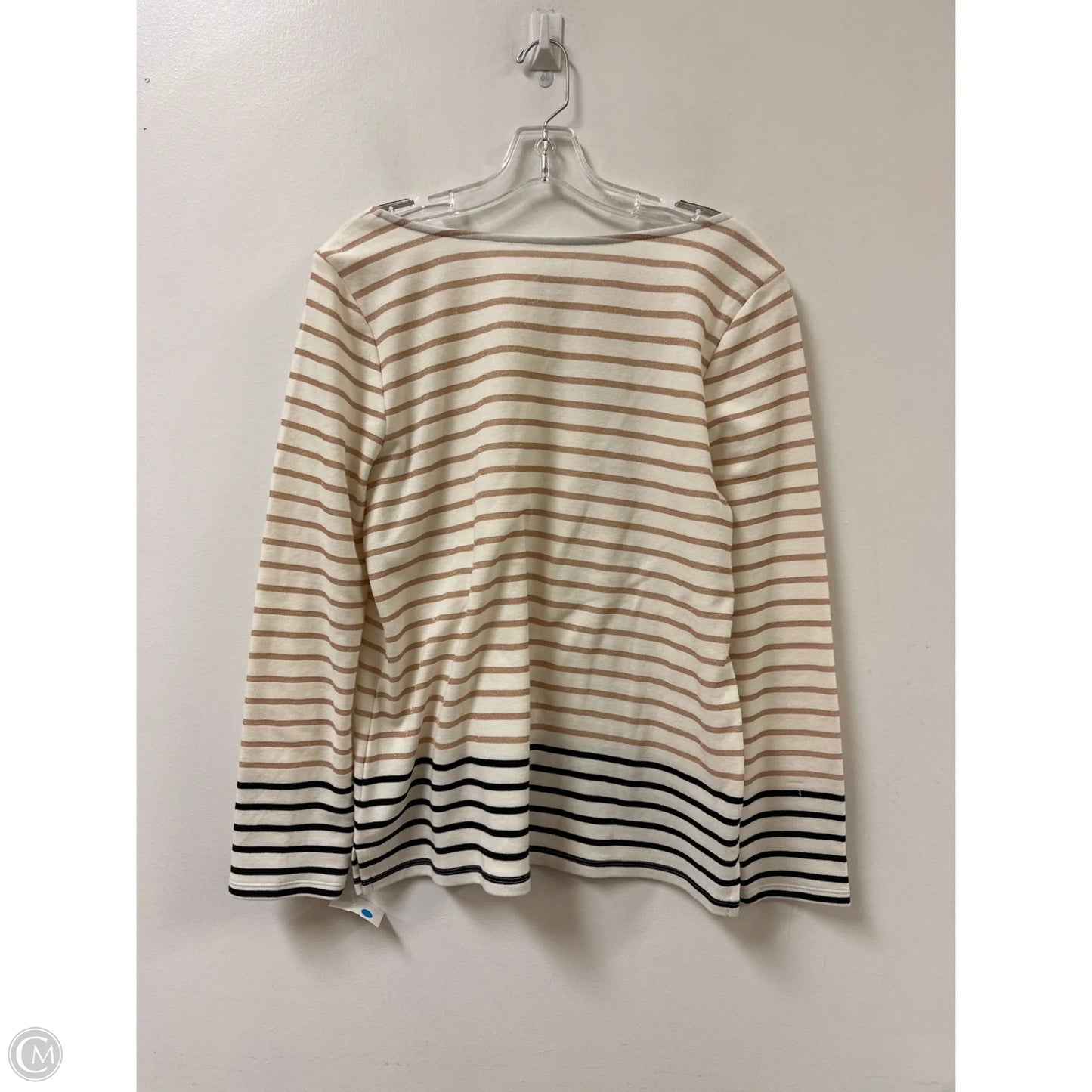 Top Long Sleeve By Talbots In Striped Pattern, Size: L