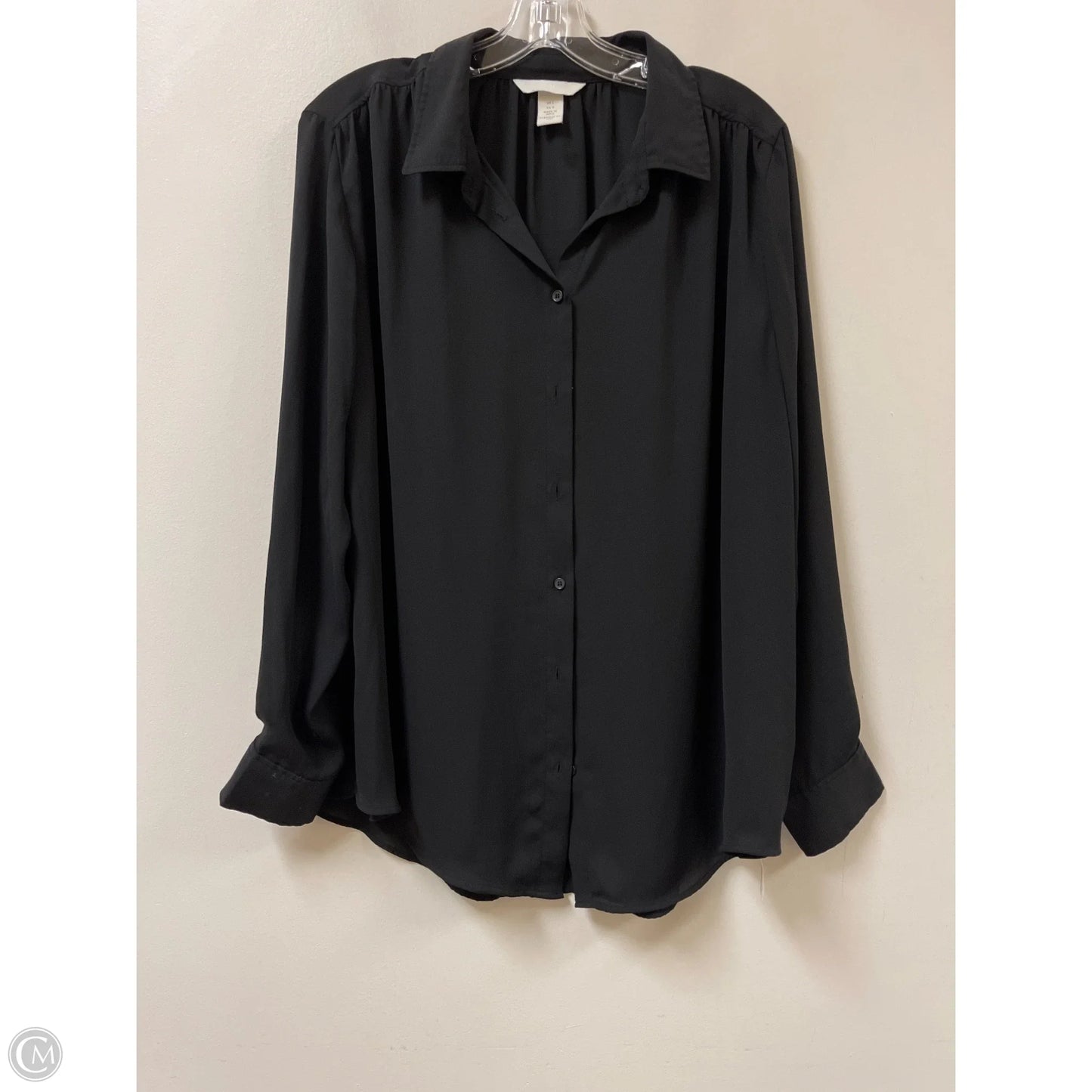 Blouse Long Sleeve By H&m In Black, Size: L