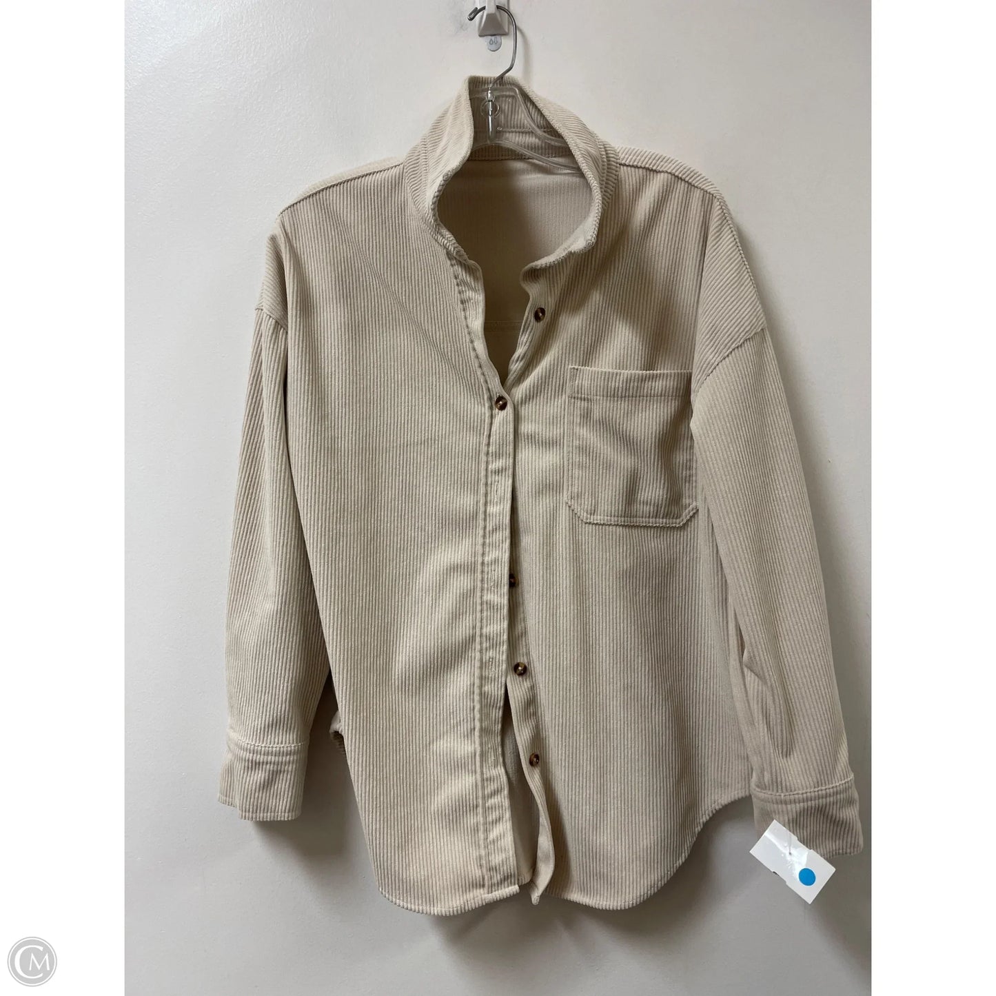 Jacket Shirt By Clothes Mentor In Cream, Size: S