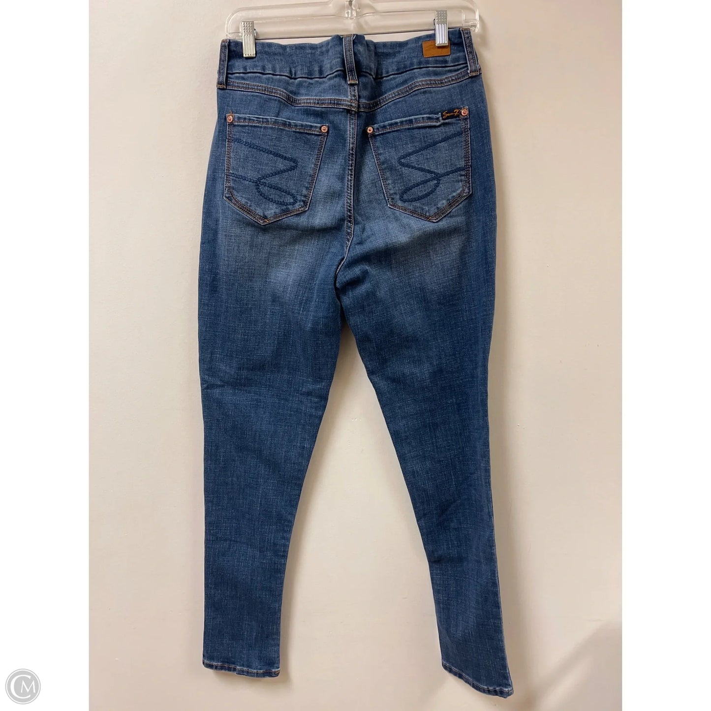 Jeans Skinny By Seven 7 In Blue Denim, Size: 10