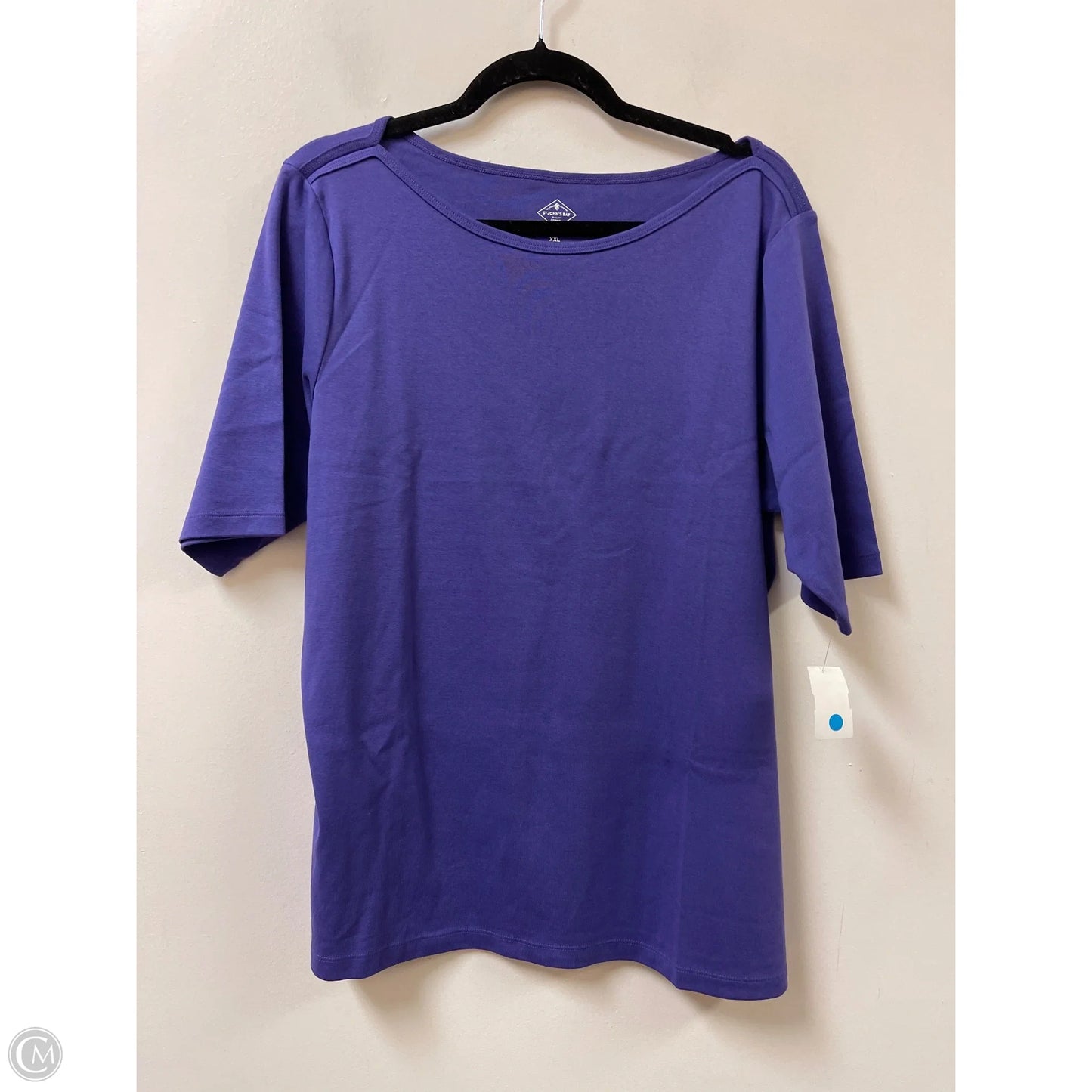 Top Short Sleeve By St Johns Bay In Purple, Size: 1x