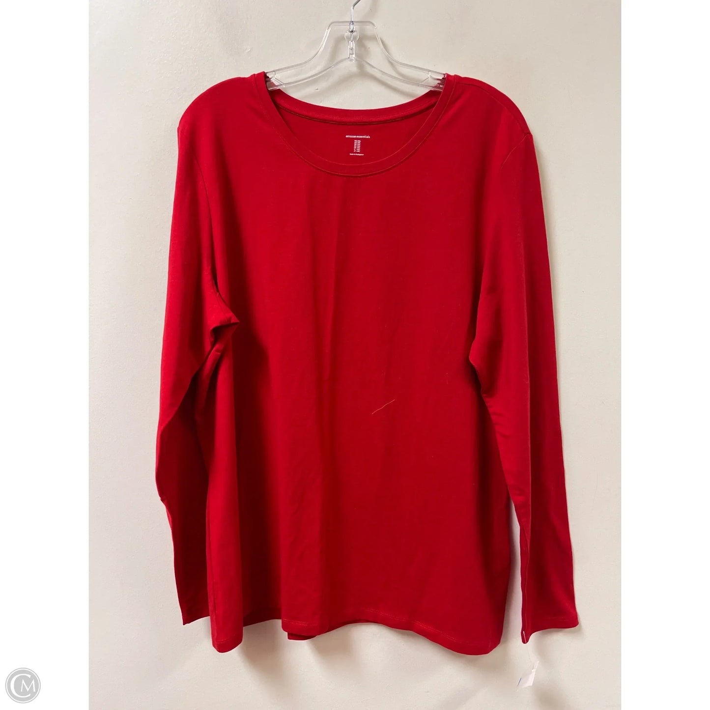 Top Long Sleeve By Amazon Essentials In Red, Size: 1x