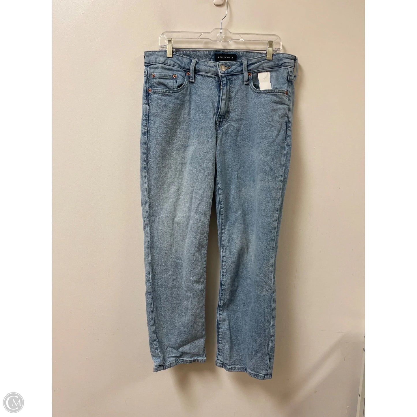 Jeans Straight By Aeropostale In Blue Denim, Size: 12