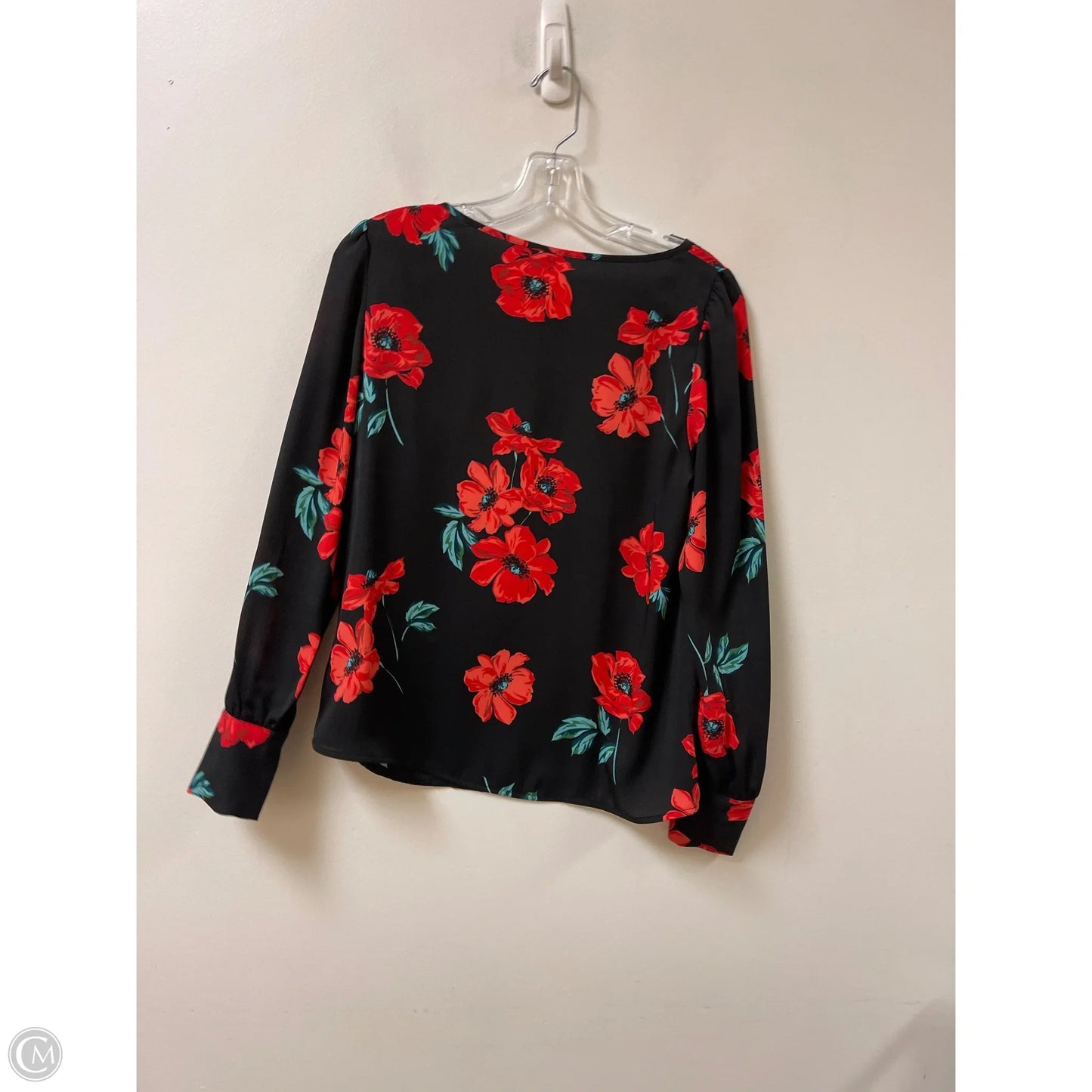 Top Long Sleeve By Express In Black & Red, Size: S