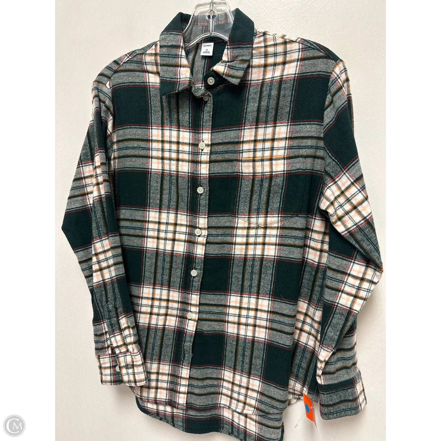 Blouse Long Sleeve By Old Navy In Green, Size: Xs