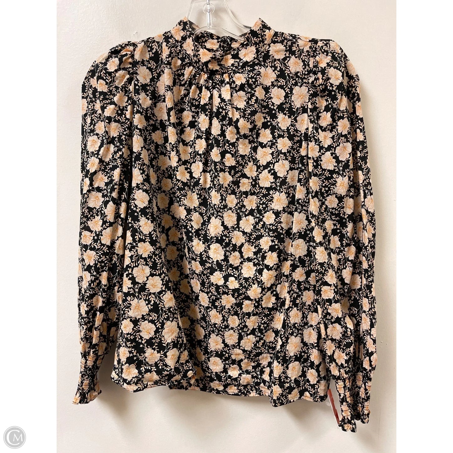 Top Long Sleeve By Who What Wear In Black & Yellow, Size: M