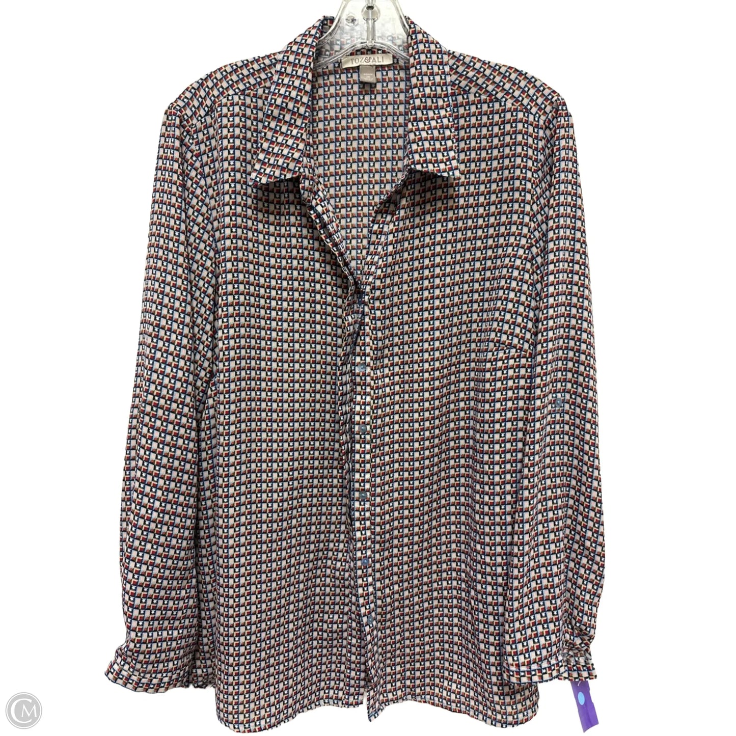 Blouse Long Sleeve By Roz And Ali In Multi-colored, Size: 1x