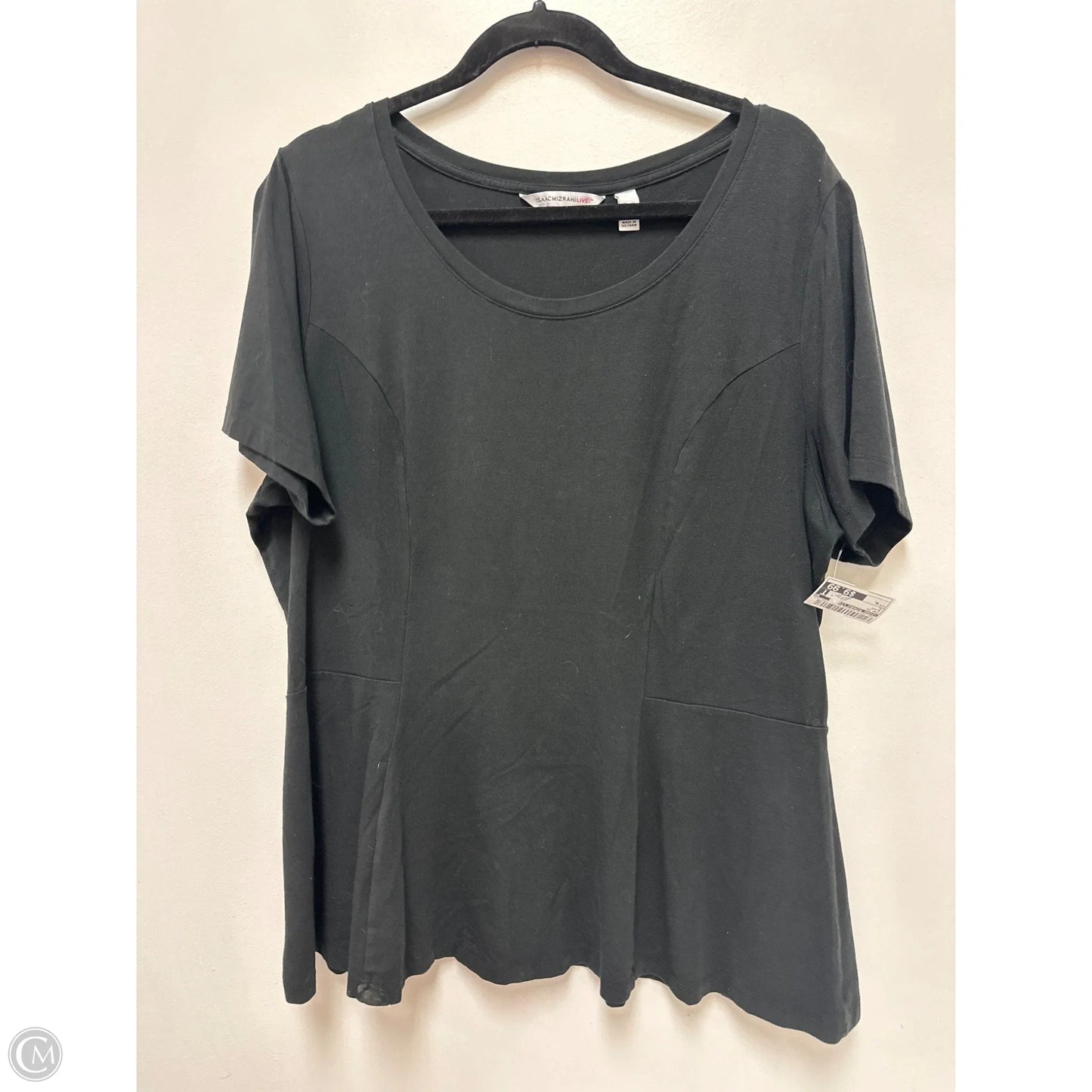 Top Short Sleeve By Isaac Mizrahi Live Qvc In Black, Size: Xl