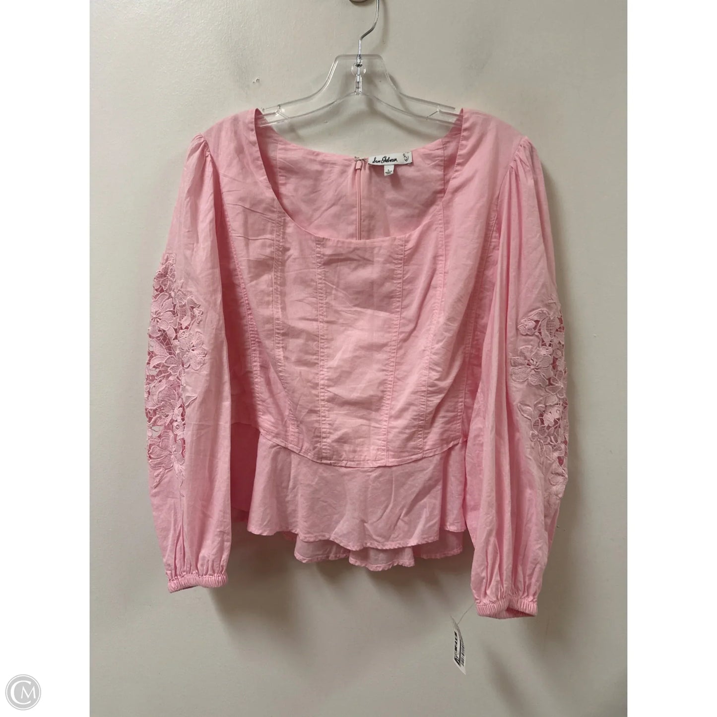 Top Long Sleeve By Sam Edelman In Pink, Size: L