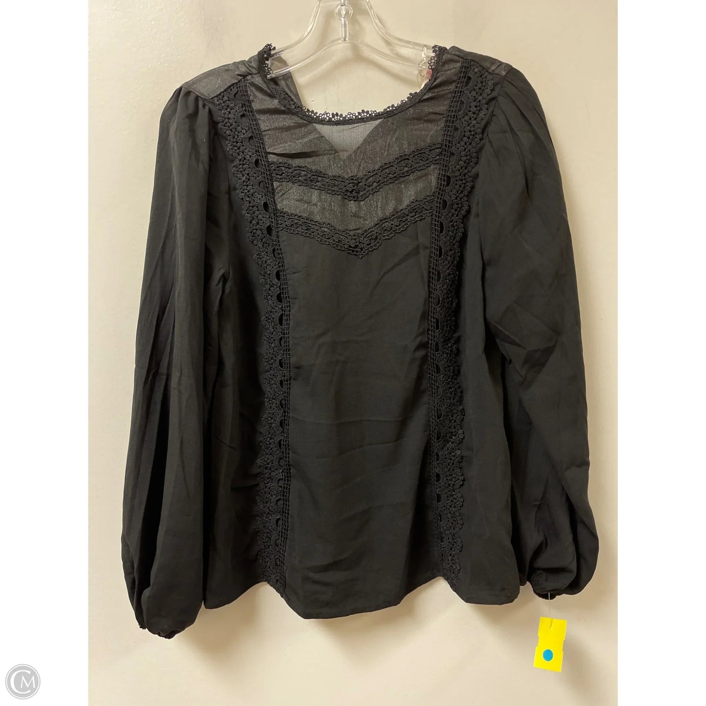 Top Long Sleeve By Andree By Unit In Black, Size: S