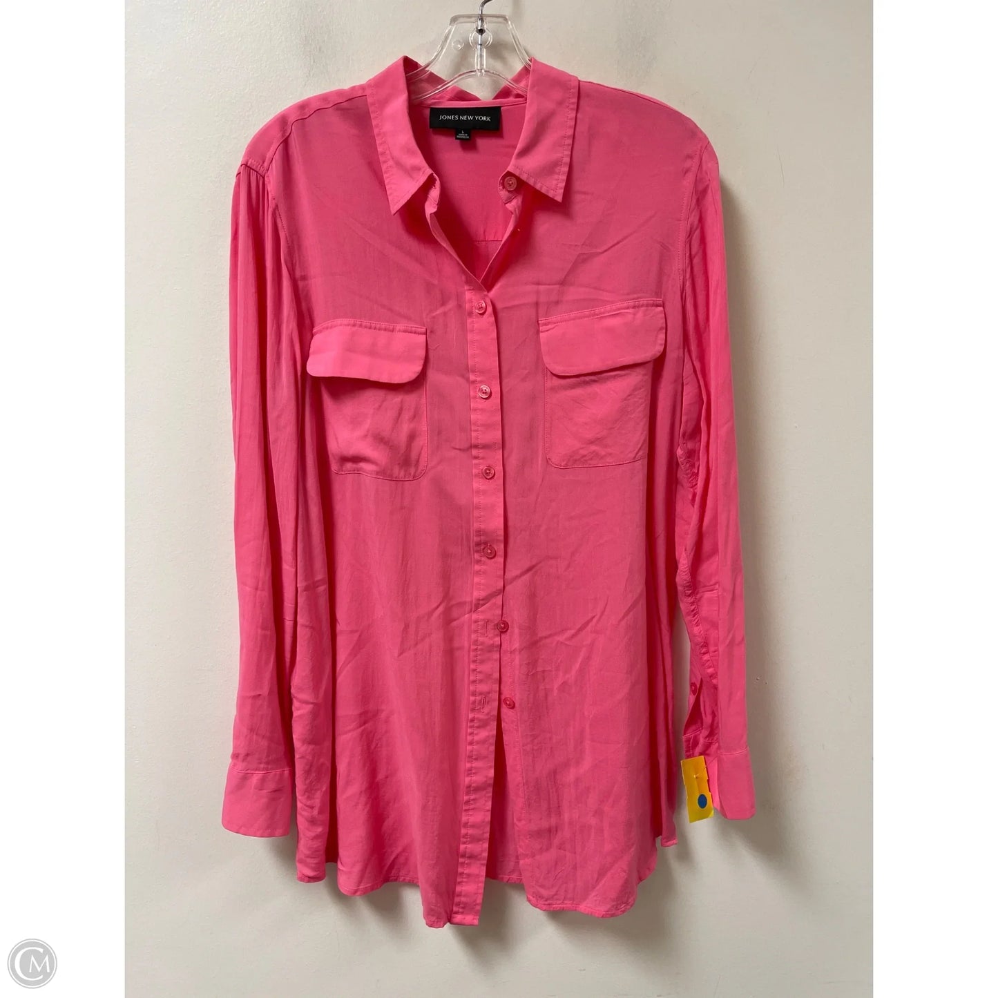 Blouse Long Sleeve By Jones New York In Pink, Size: L