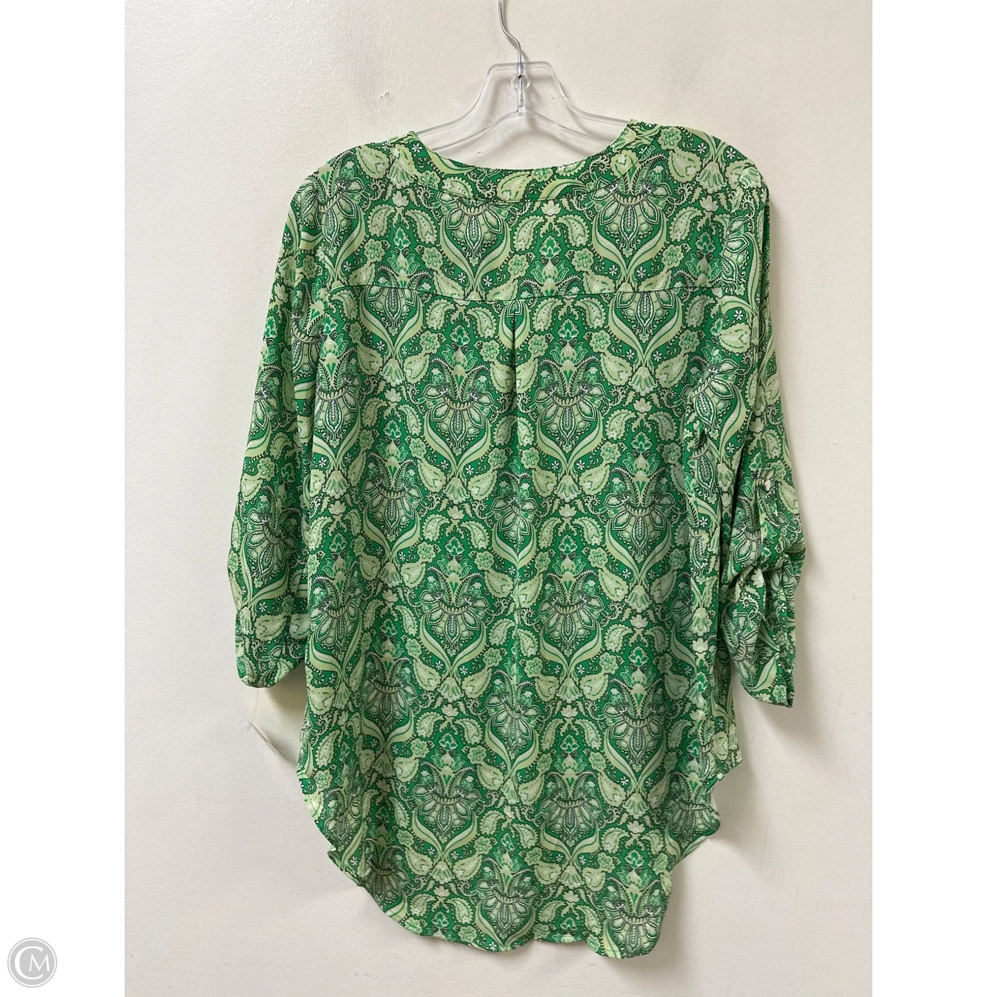 Top Long Sleeve By Cato In Green, Size: M