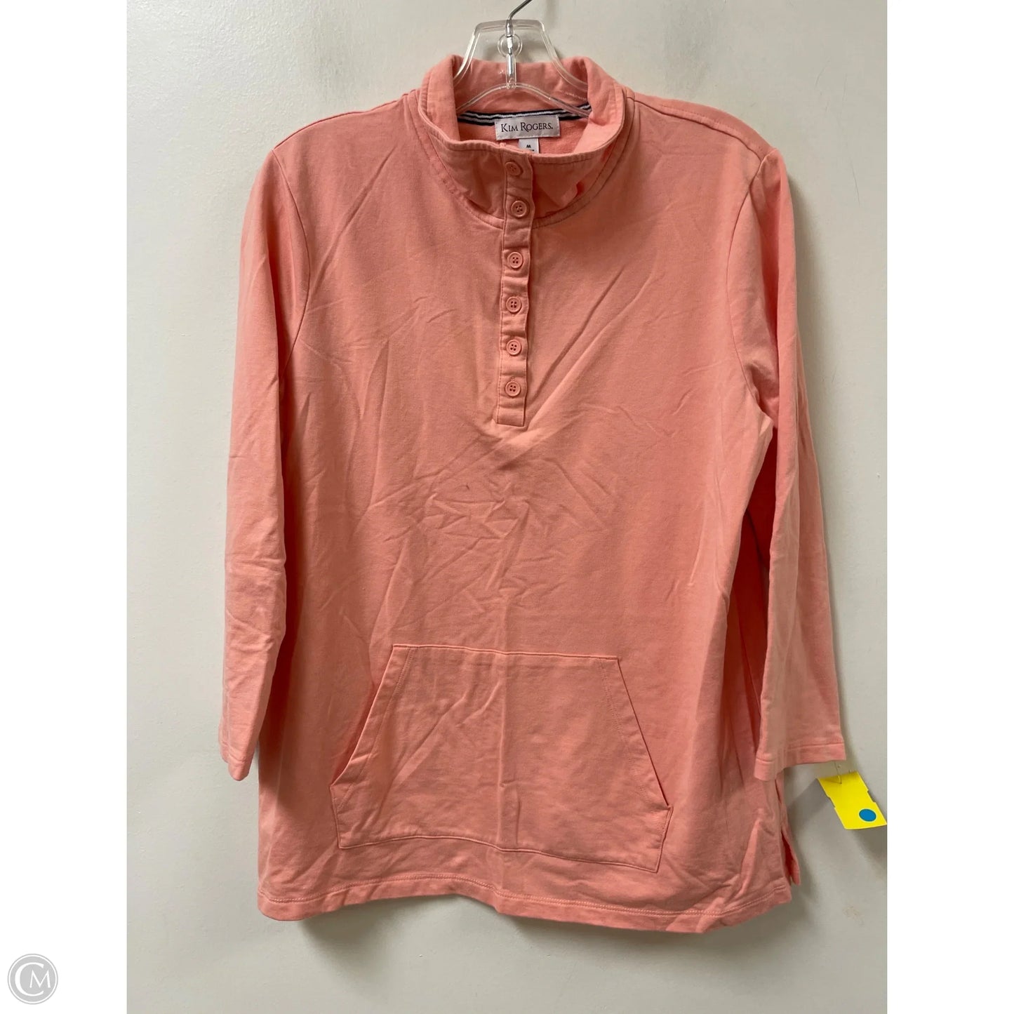 Top Long Sleeve By Kim Rogers In Peach, Size: M