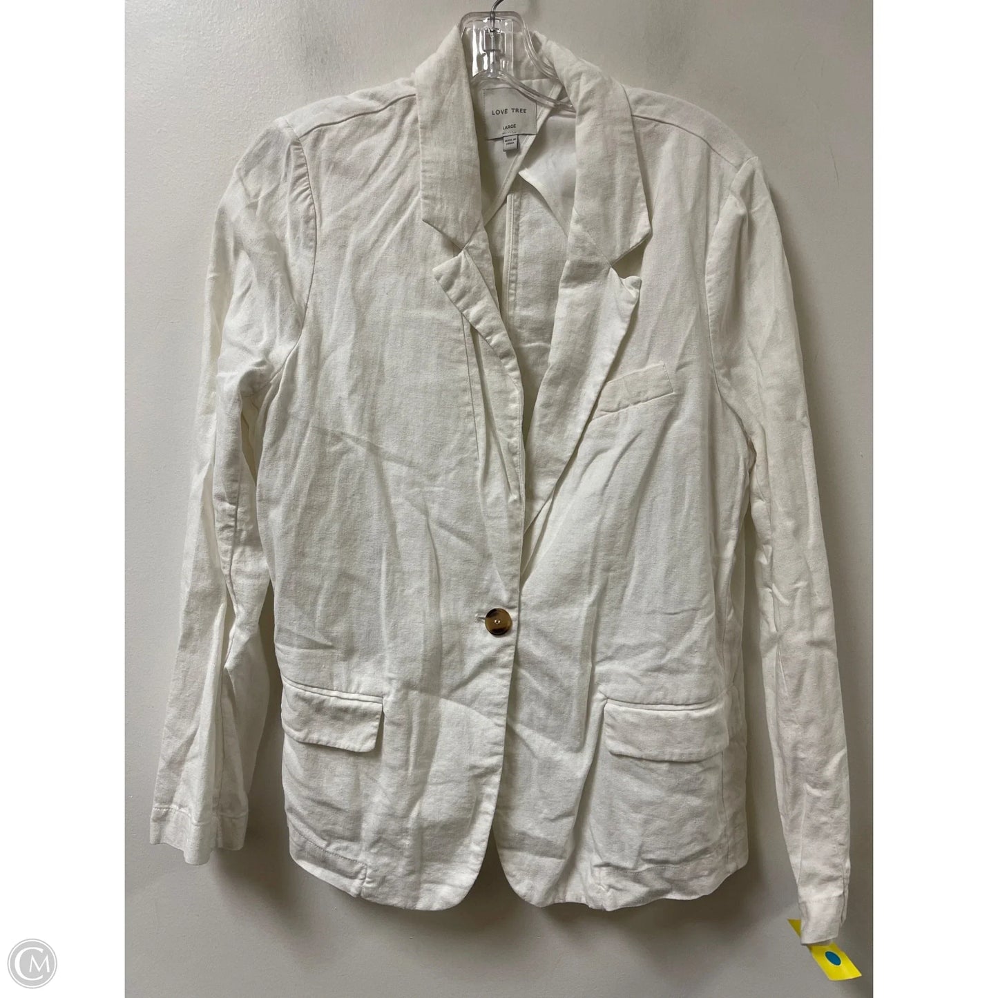 Blazer By Love Tree In White, Size: L