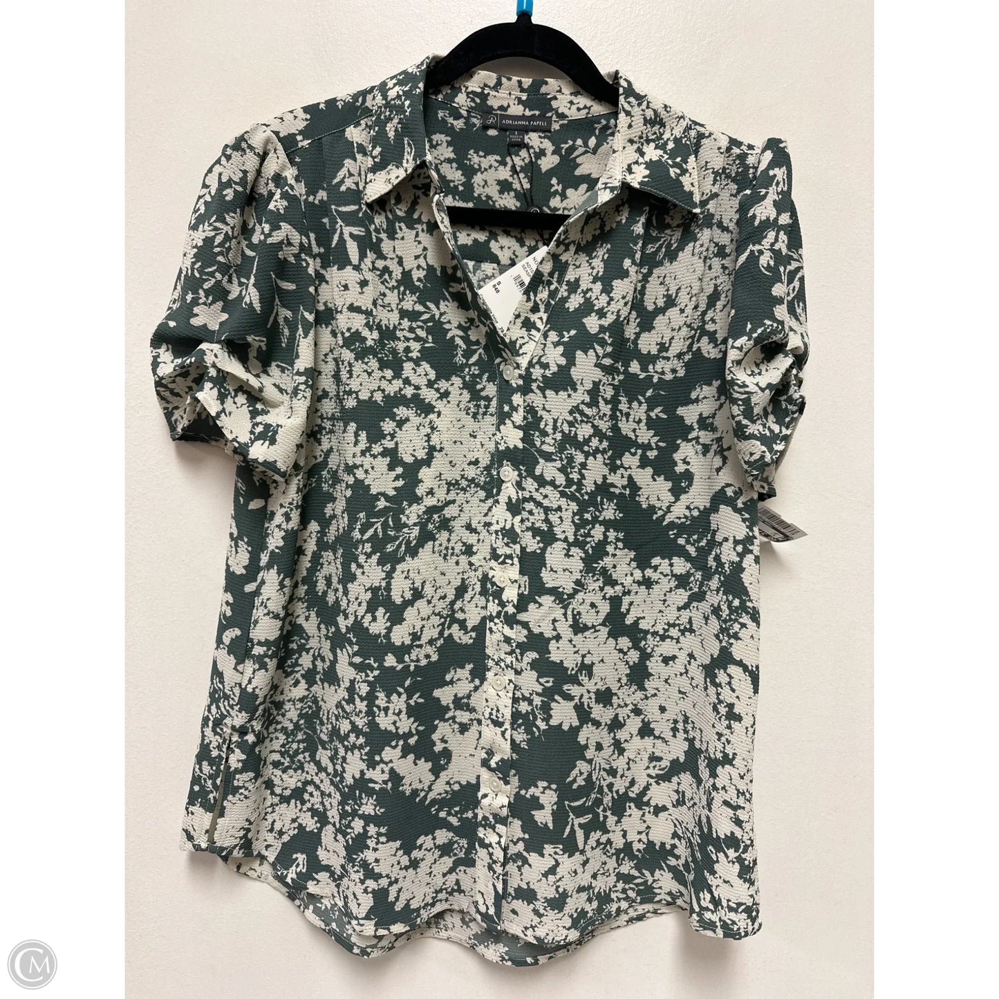 Blouse Short Sleeve By Adrianna Papell In Floral Print, Size: S
