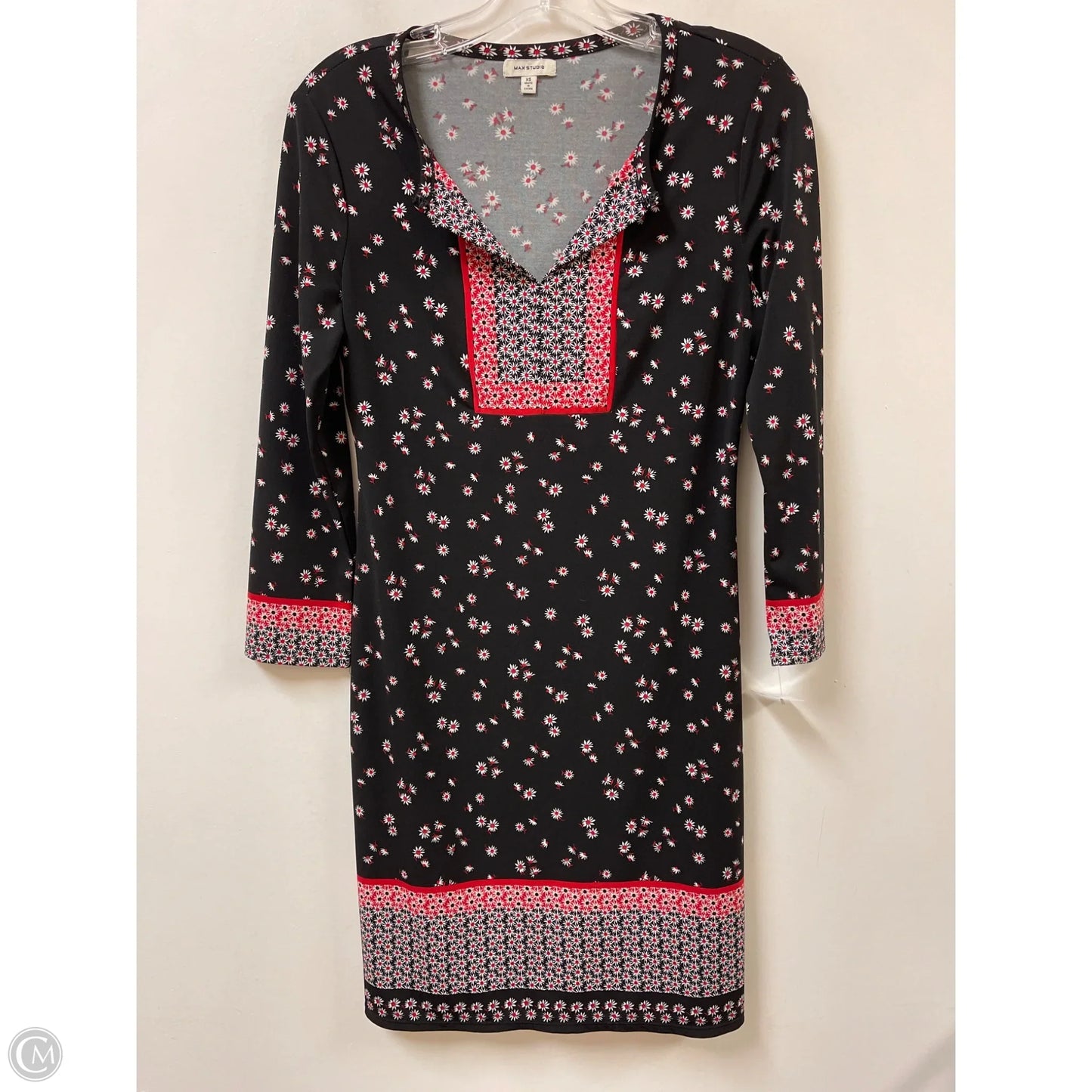 Dress Casual Midi By Max Studio In Black & Red, Size: Xs