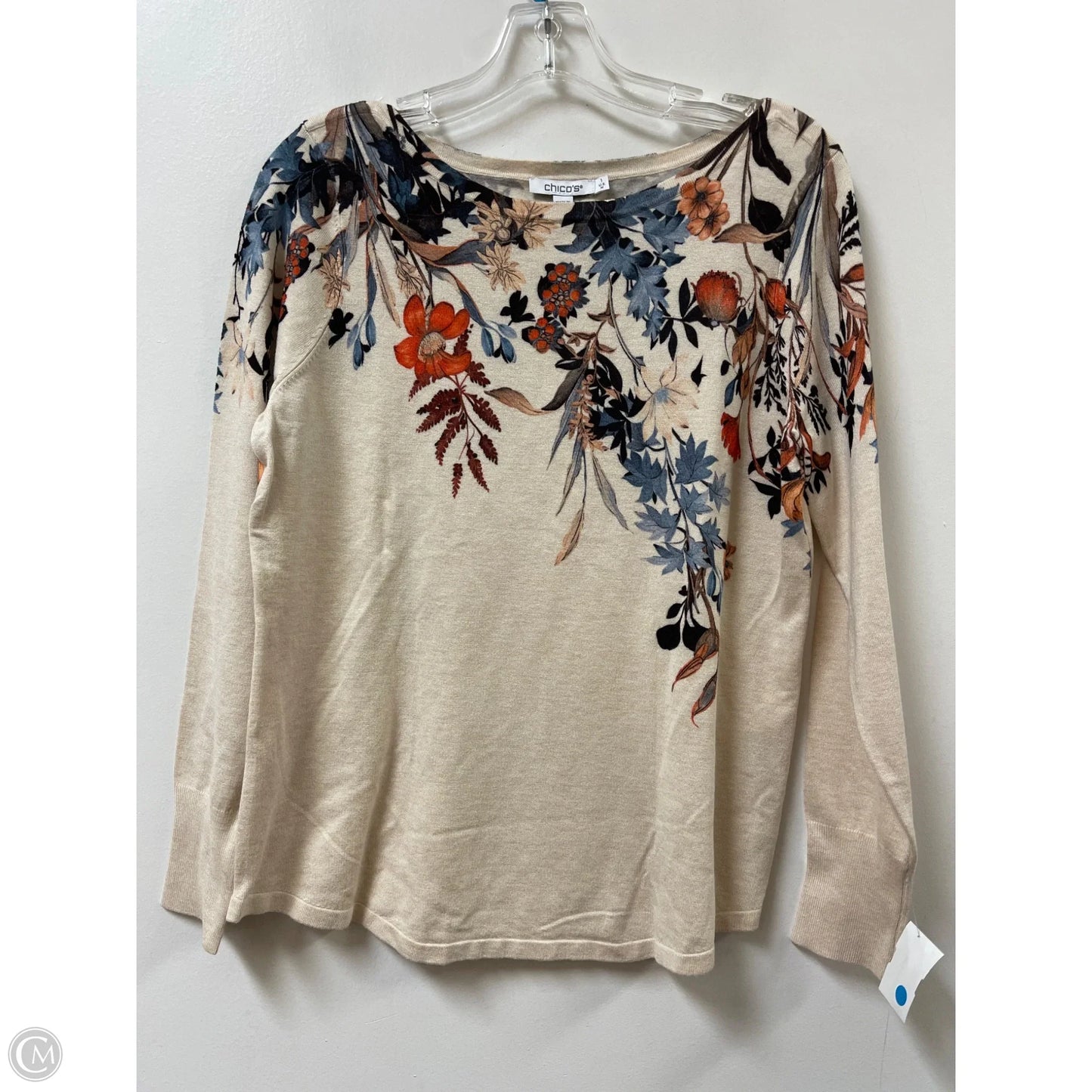 Top Long Sleeve By Chicos In Multi-colored, Size: M