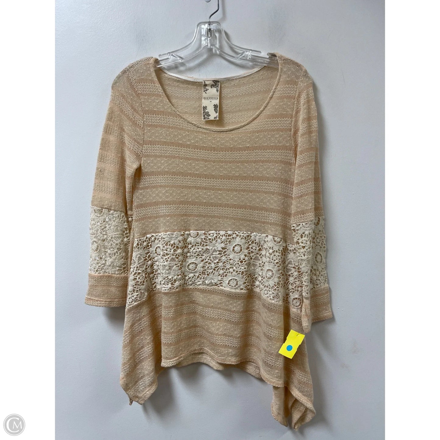 Tunic Long Sleeve By Blu Pepper In Pink, Size: M