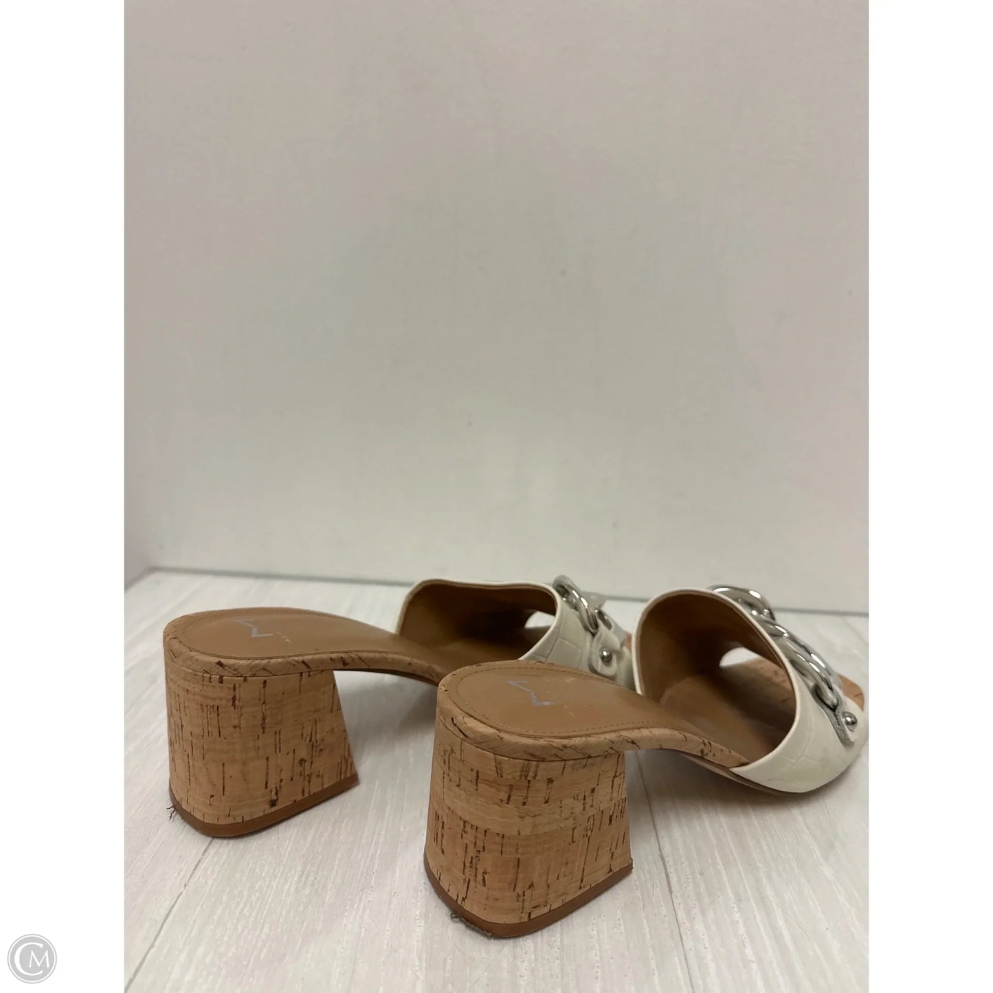 Sandals Heels Block By Marc Fisher In Cream, Size: 11