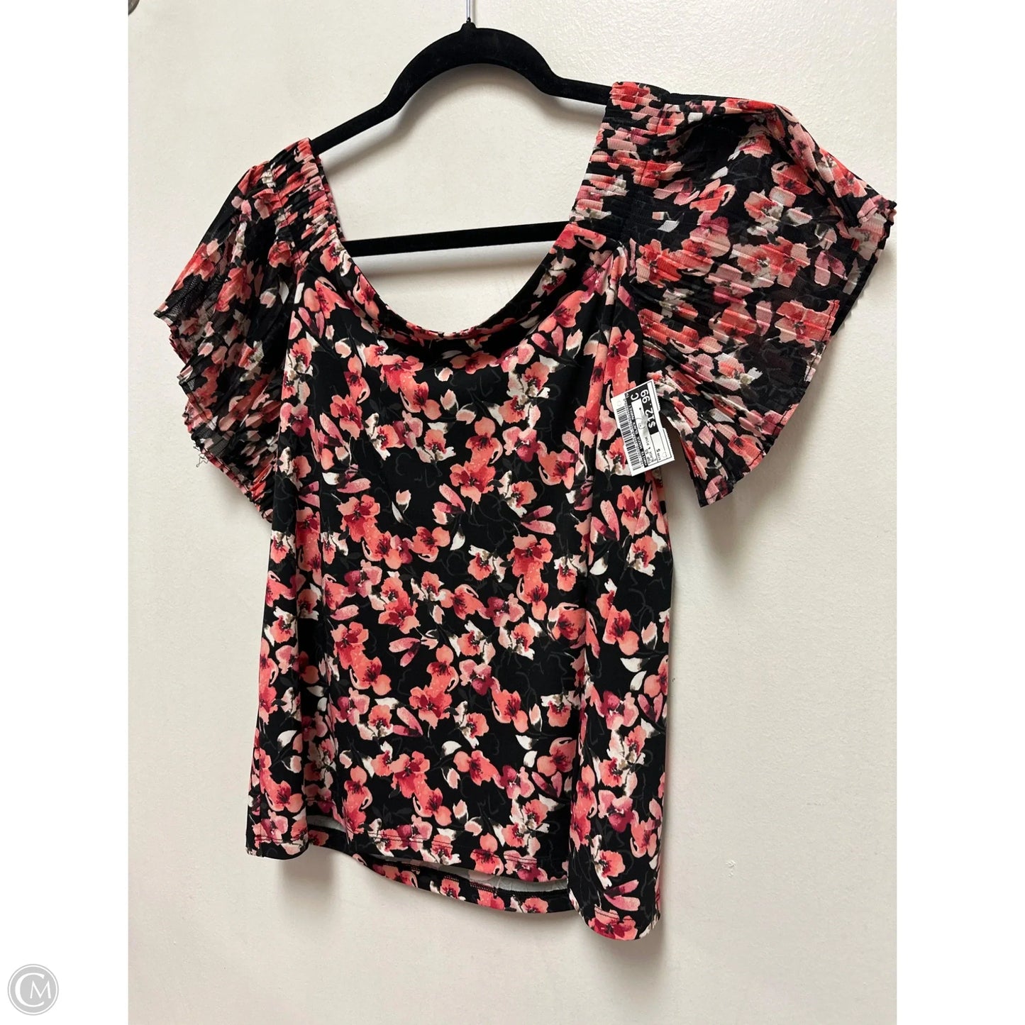 Top Short Sleeve By White House Black Market In Black & Pink, Size: S