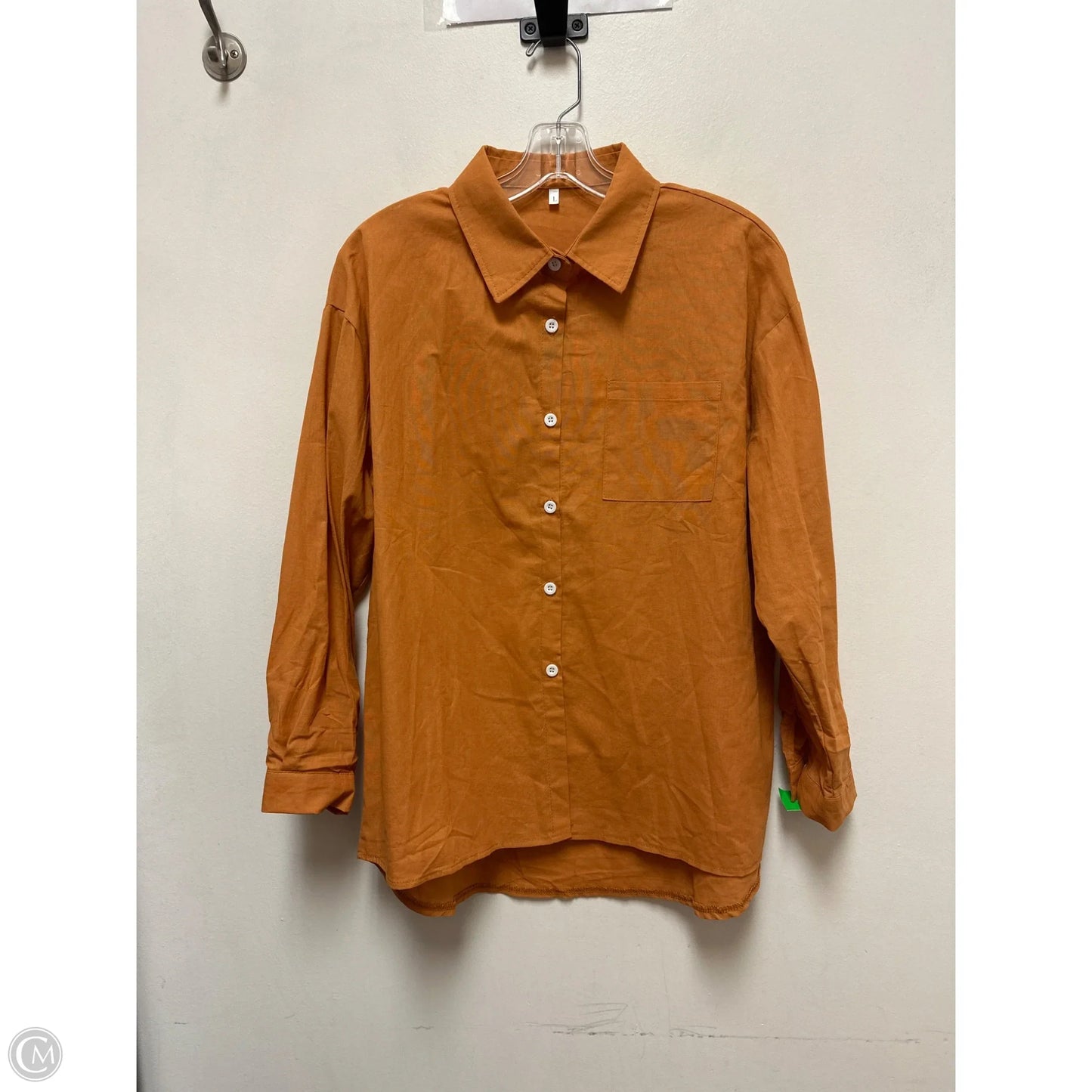 Blouse Long Sleeve By Clothes Mentor In Orange, Size: L